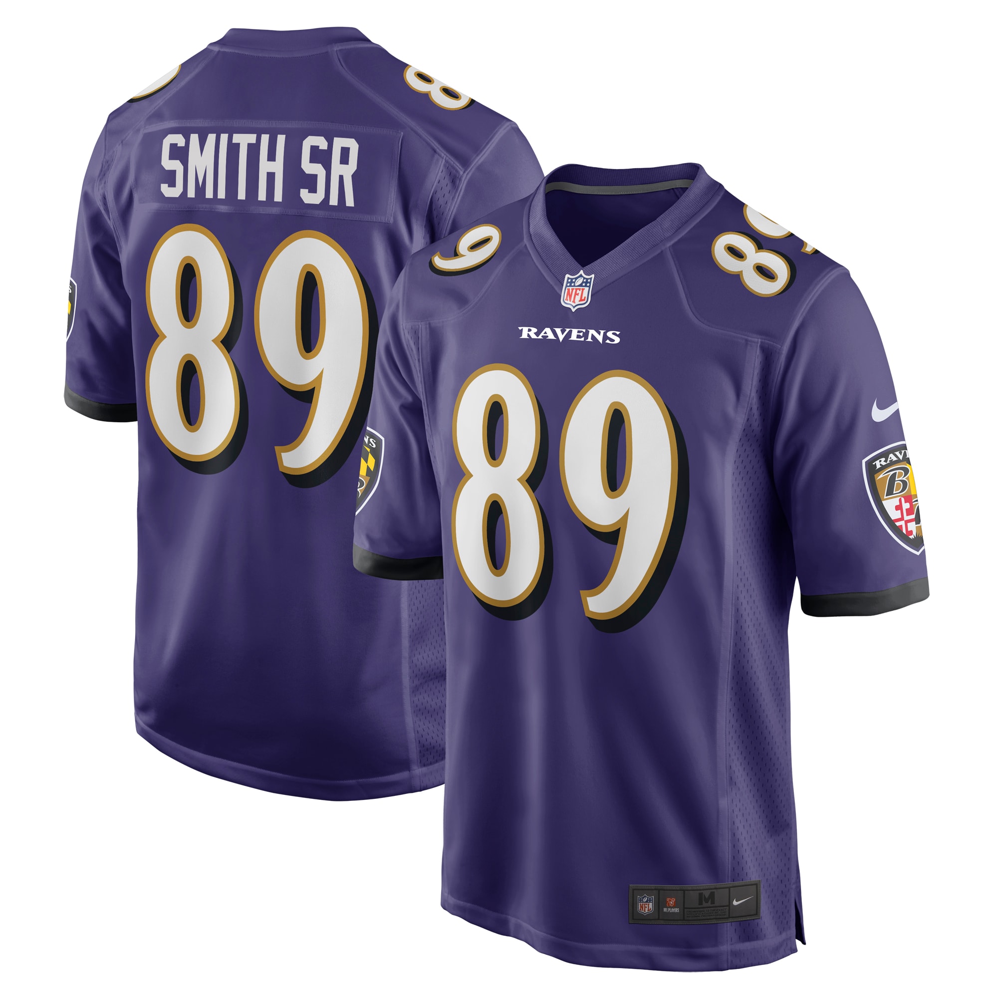 Men's Baltimore Ravens Steve Smith Sr. Purple Retired Player Game Jersey JS7770 nicesnker