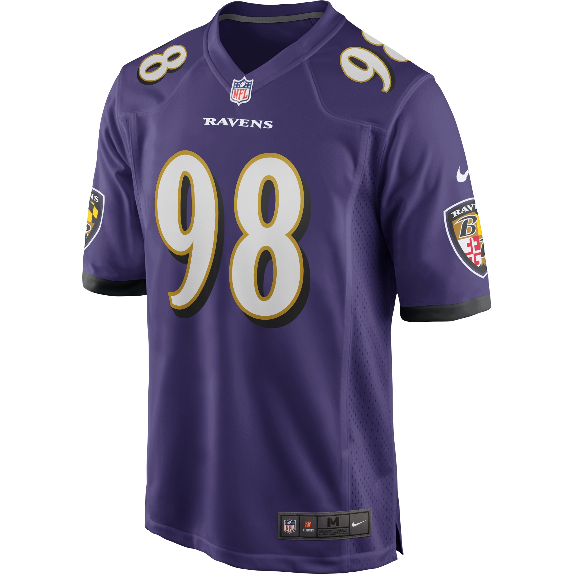 Alternative view of Men's Baltimore Ravens Tony Siragusa Purple Game Retired Player Jersey JS5126 nicesnker