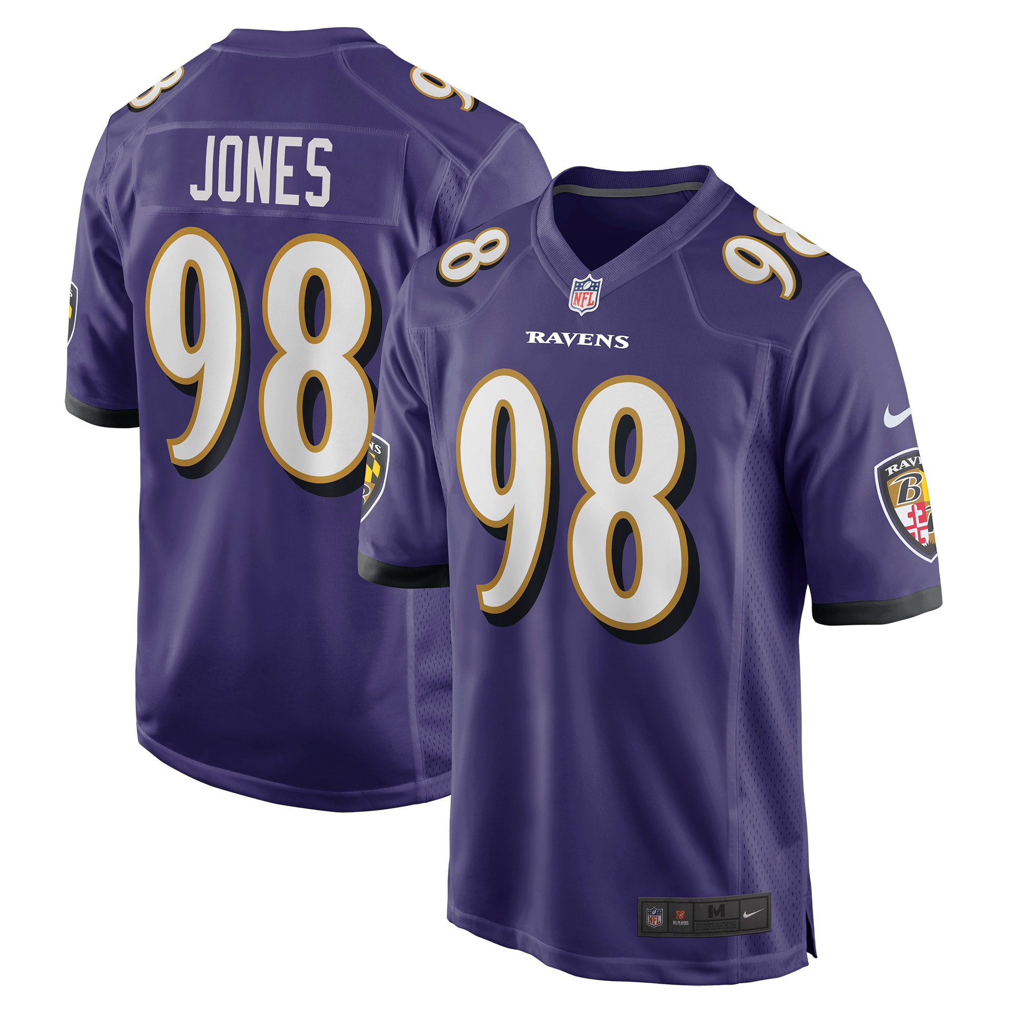 Men's Baltimore Ravens Travis Jones Purple Player Game Jersey JS7436 nicesnker
