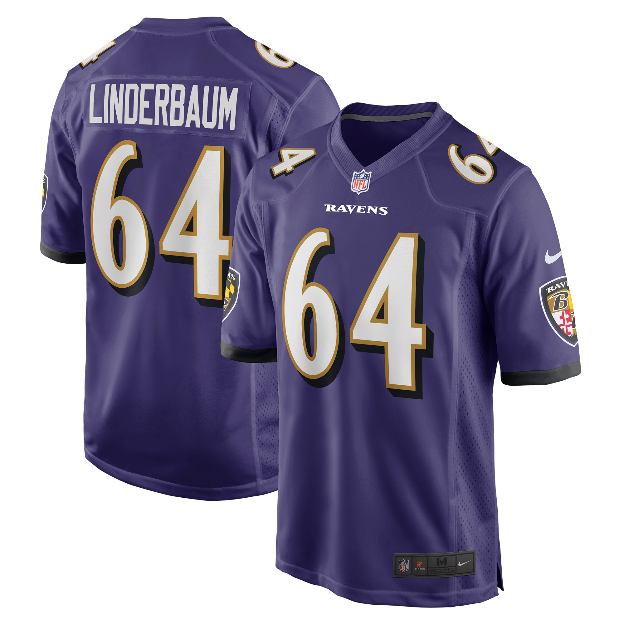 Men's Baltimore Ravens Tyler Linderbaum Purple Player Game Jersey JS4542 nicesnker