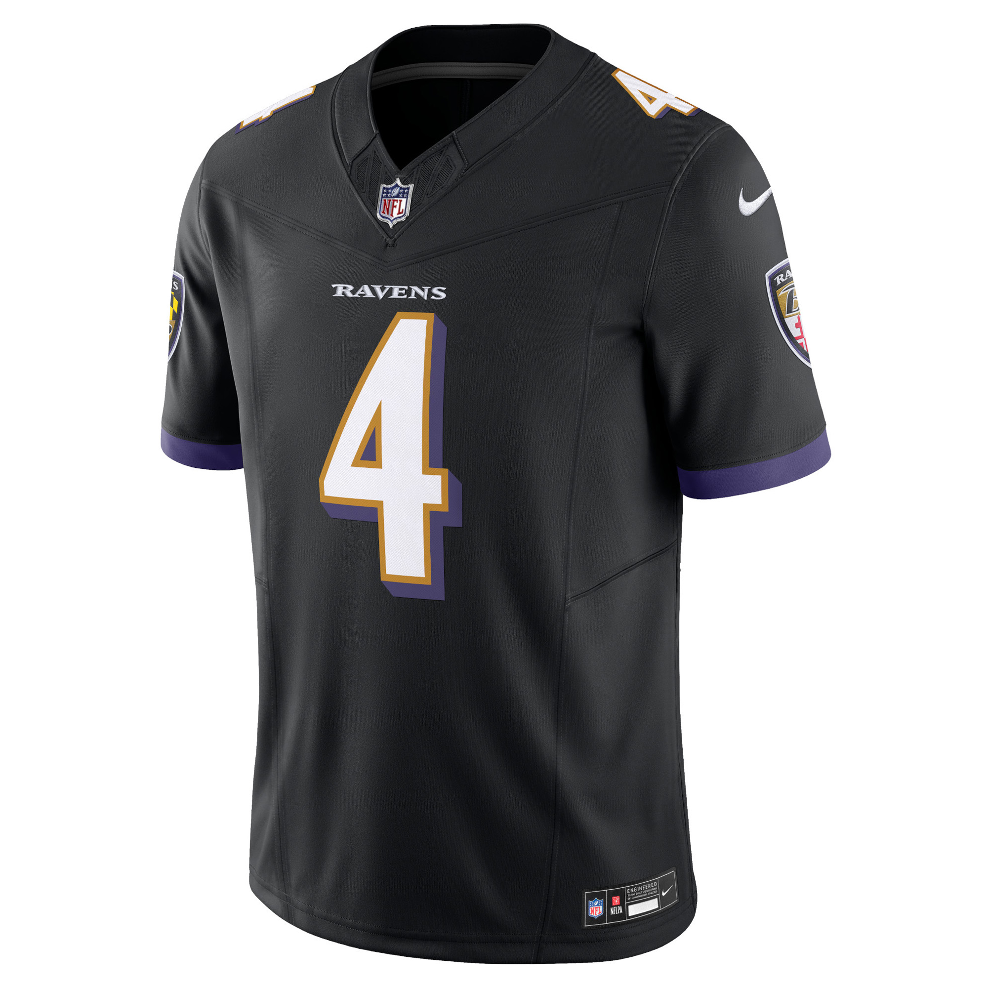 Alternative view of Men's Baltimore Ravens Zay Flowers Black Alternate Vapor F.U.S.E. Limited Jersey JS9831 nicesnker
