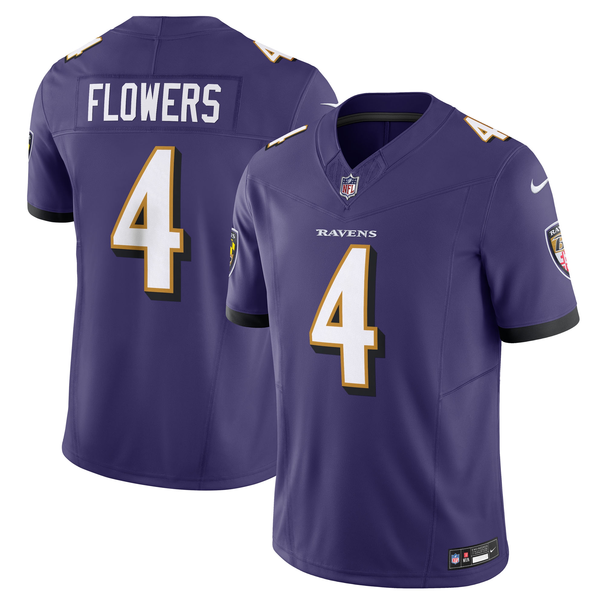 Men's Baltimore Ravens Zay Flowers Purple Vapor F.U.S.E. Limited Jersey JS2009 nicesnker