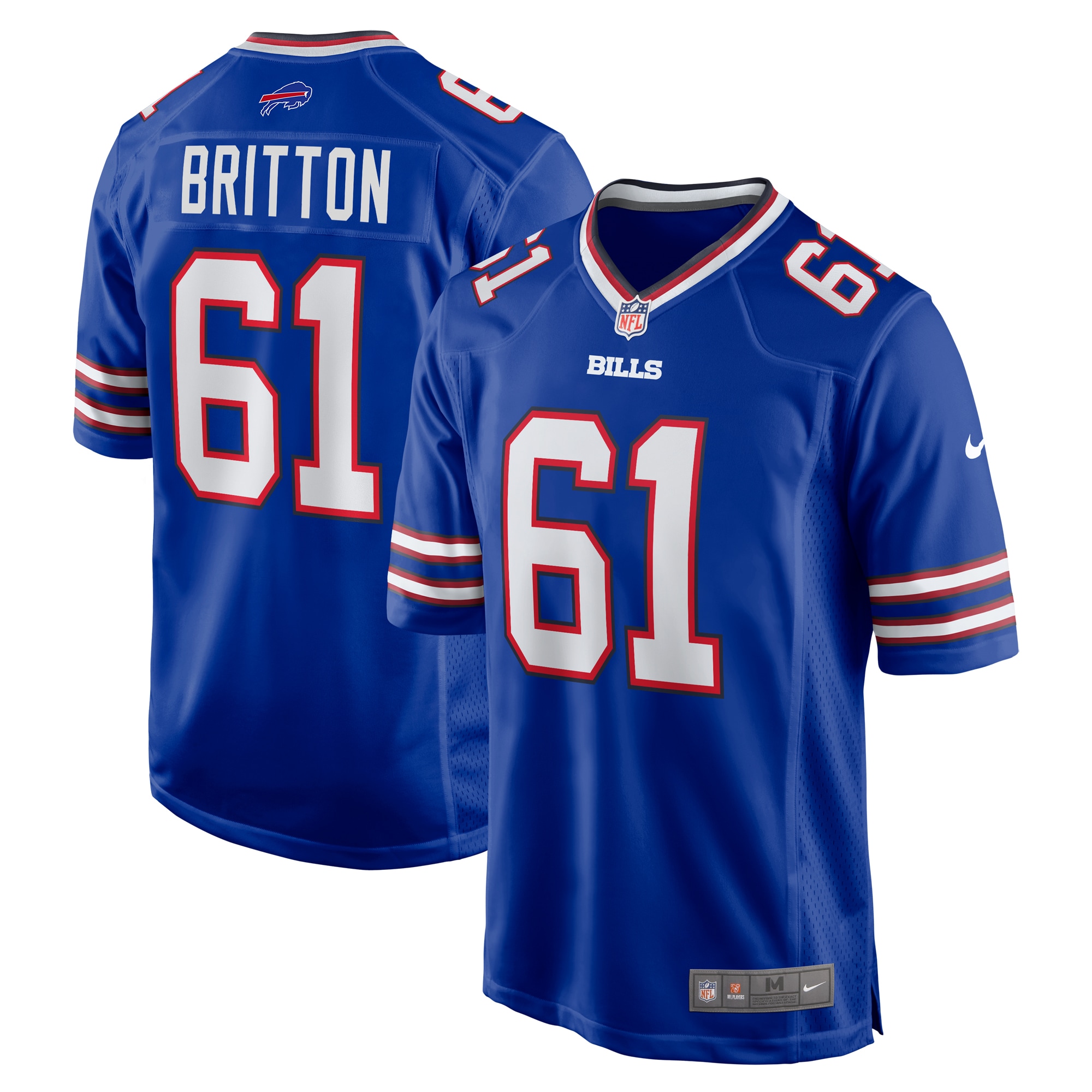 Men's Buffalo Bills Gunner Britton Royal Game Jersey JS7670 nicesnker
