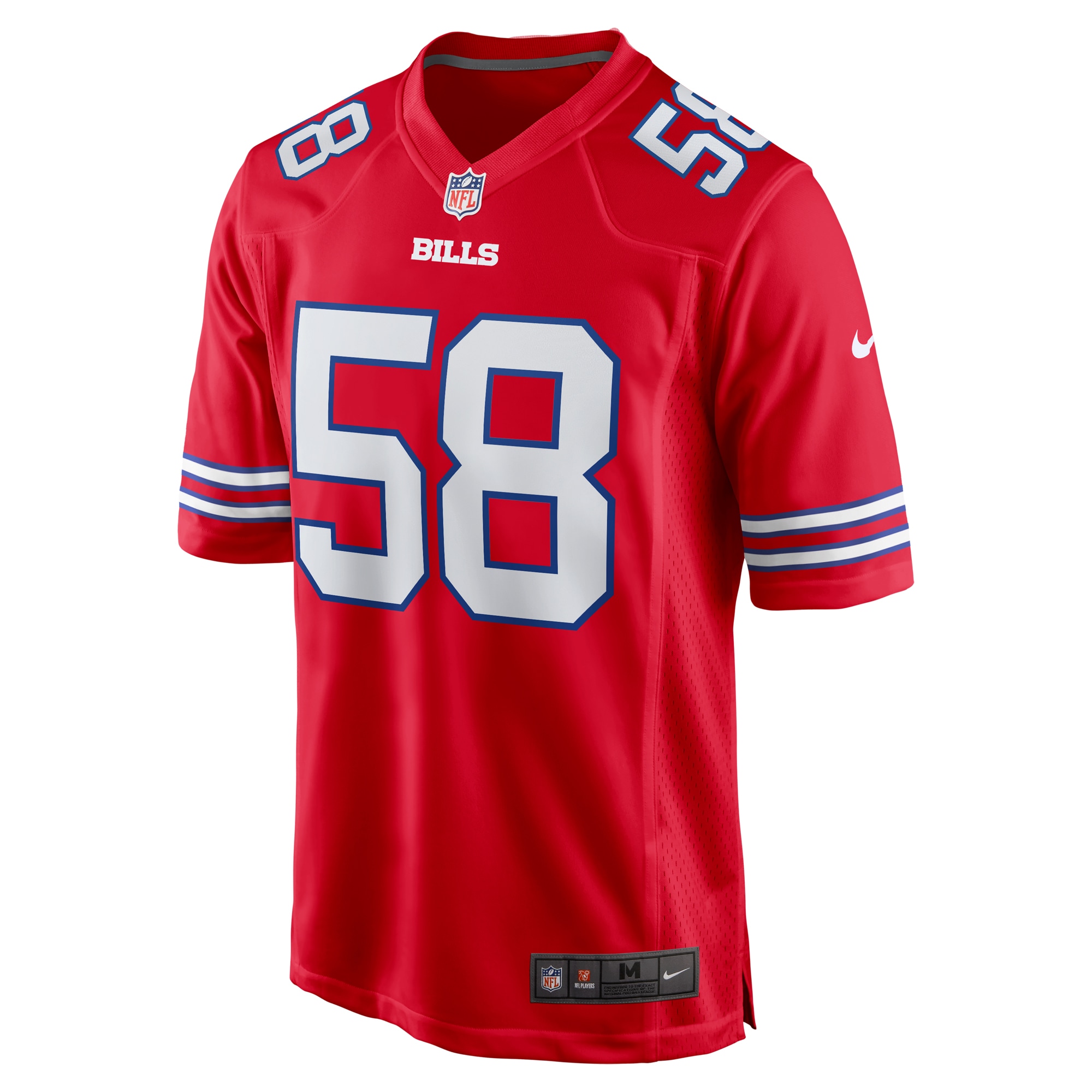 Alternative view of Men's Buffalo Bills Matt Milano Red Alternate Game Jersey JS6341 nicesnker