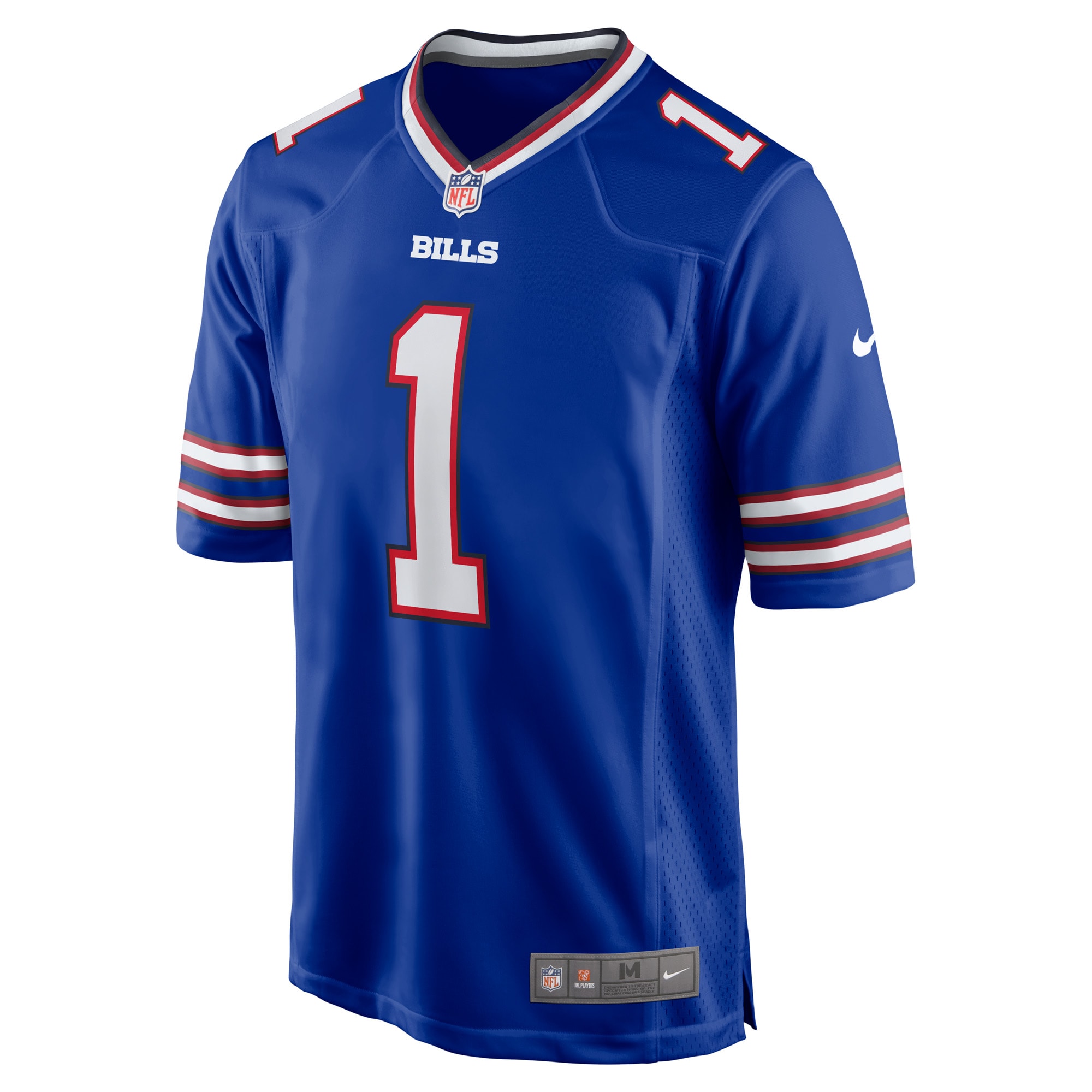 Alternative view of Men's Buffalo Bills Number 1 Groom Royal Game Jersey JS9742 nicesnker