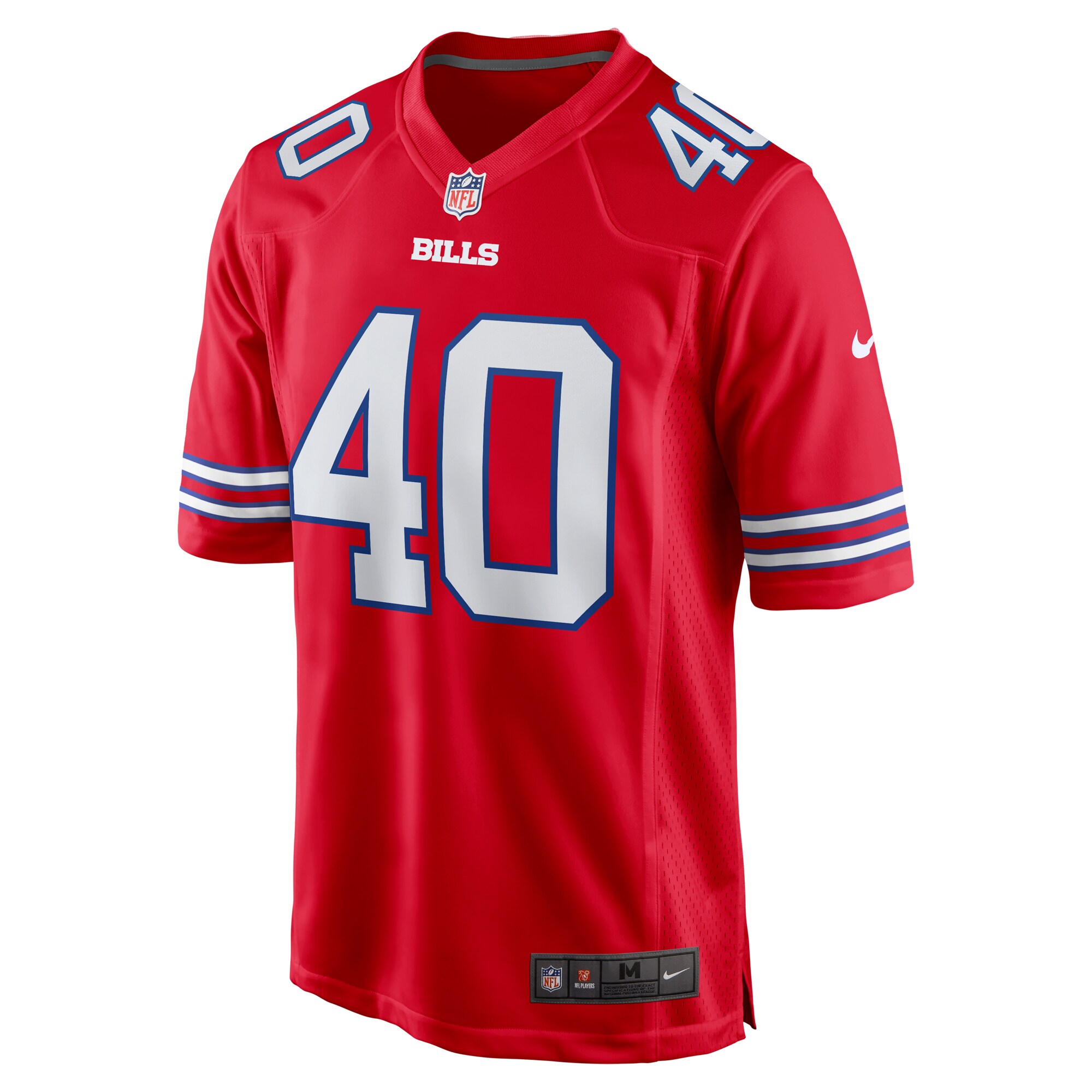 Alternative view of Men's Buffalo Bills Von Miller Red Alternate Game Jersey JS4268 nicesnker