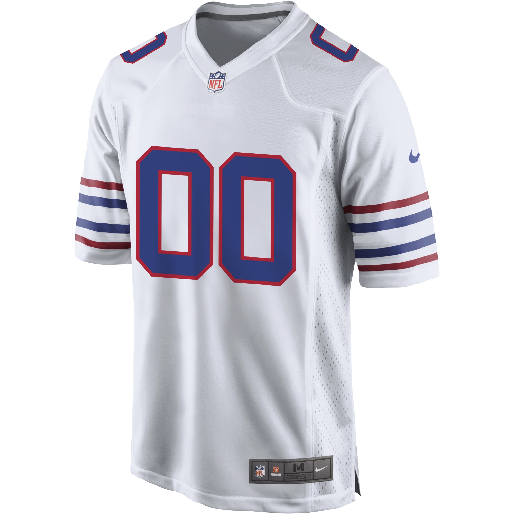 Alternative view of Men's Buffalo Bills White Alternate Custom Game Jersey JS2649 nicesnker
