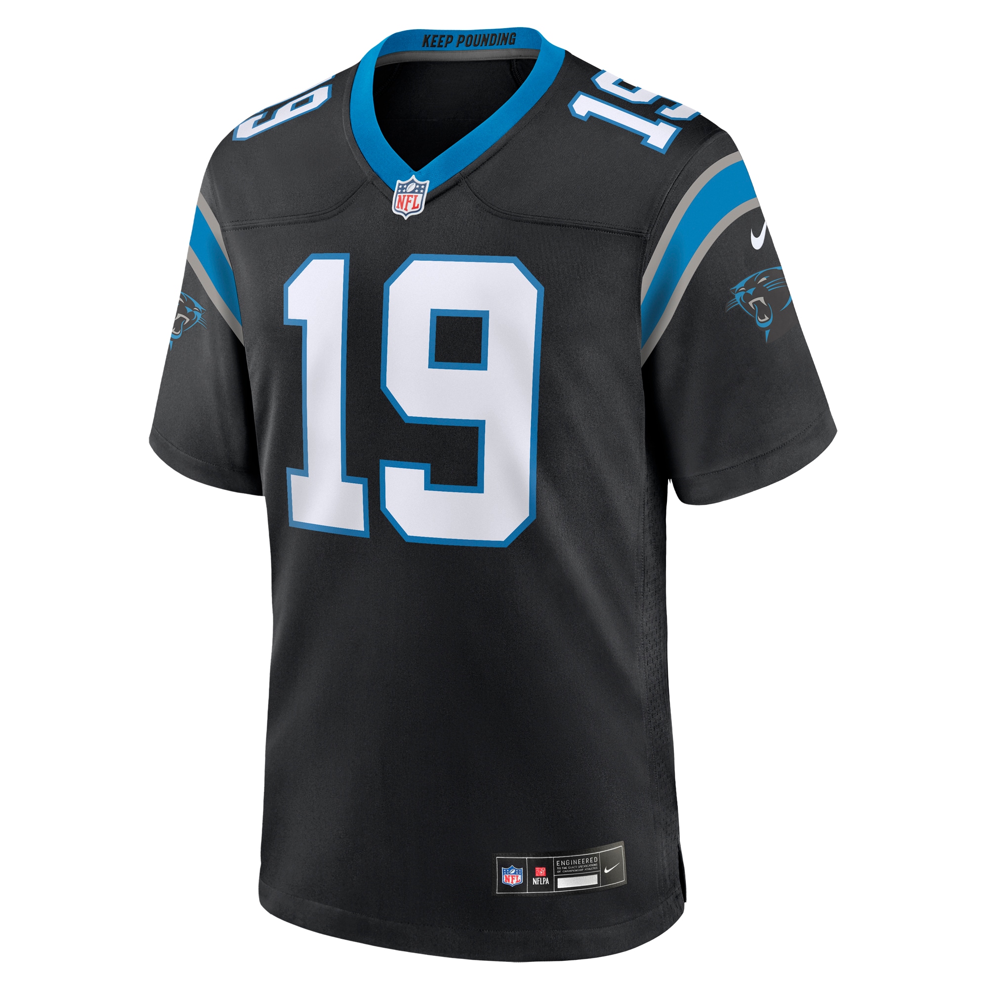 Alternative view of Men's Carolina Panthers Adam Thielen Black Team Game Jersey JS1785 nicesnker