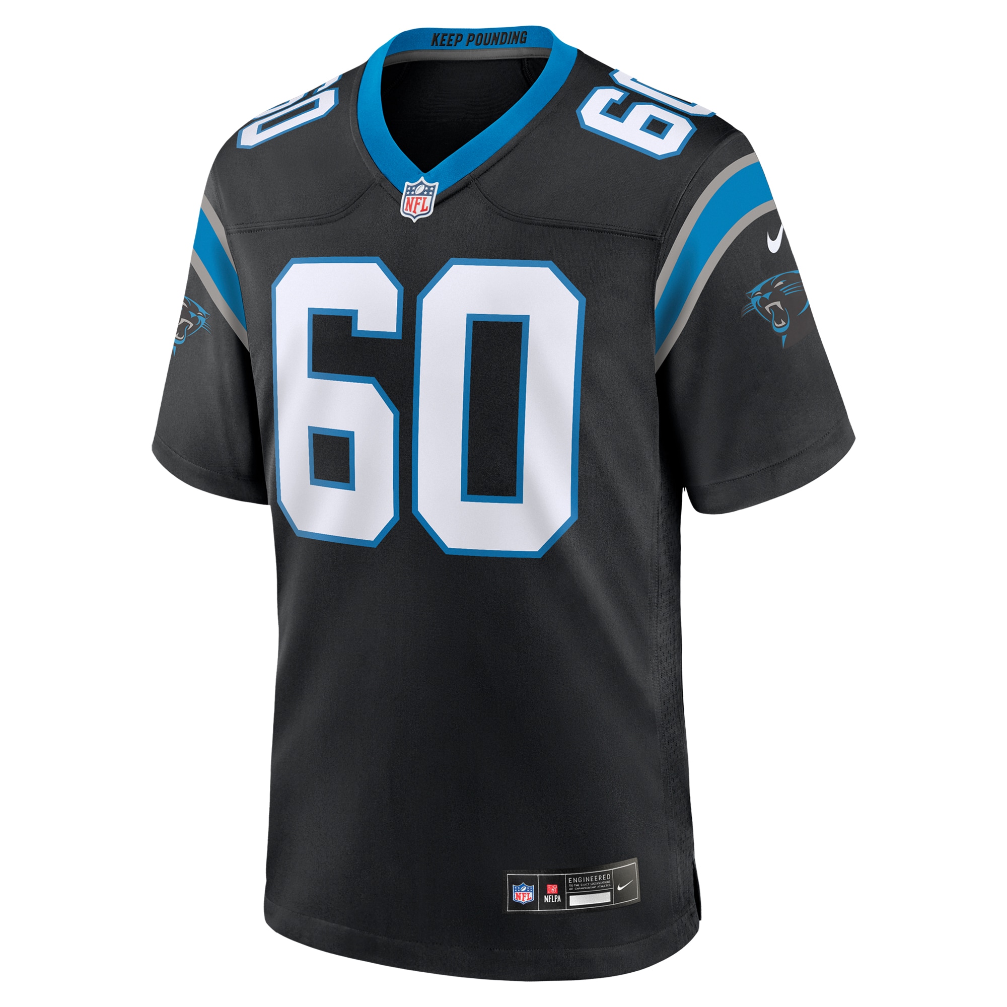 Alternative view of Men's Carolina Panthers Andrew Raym Black Game Jersey JS4907 nicesnker