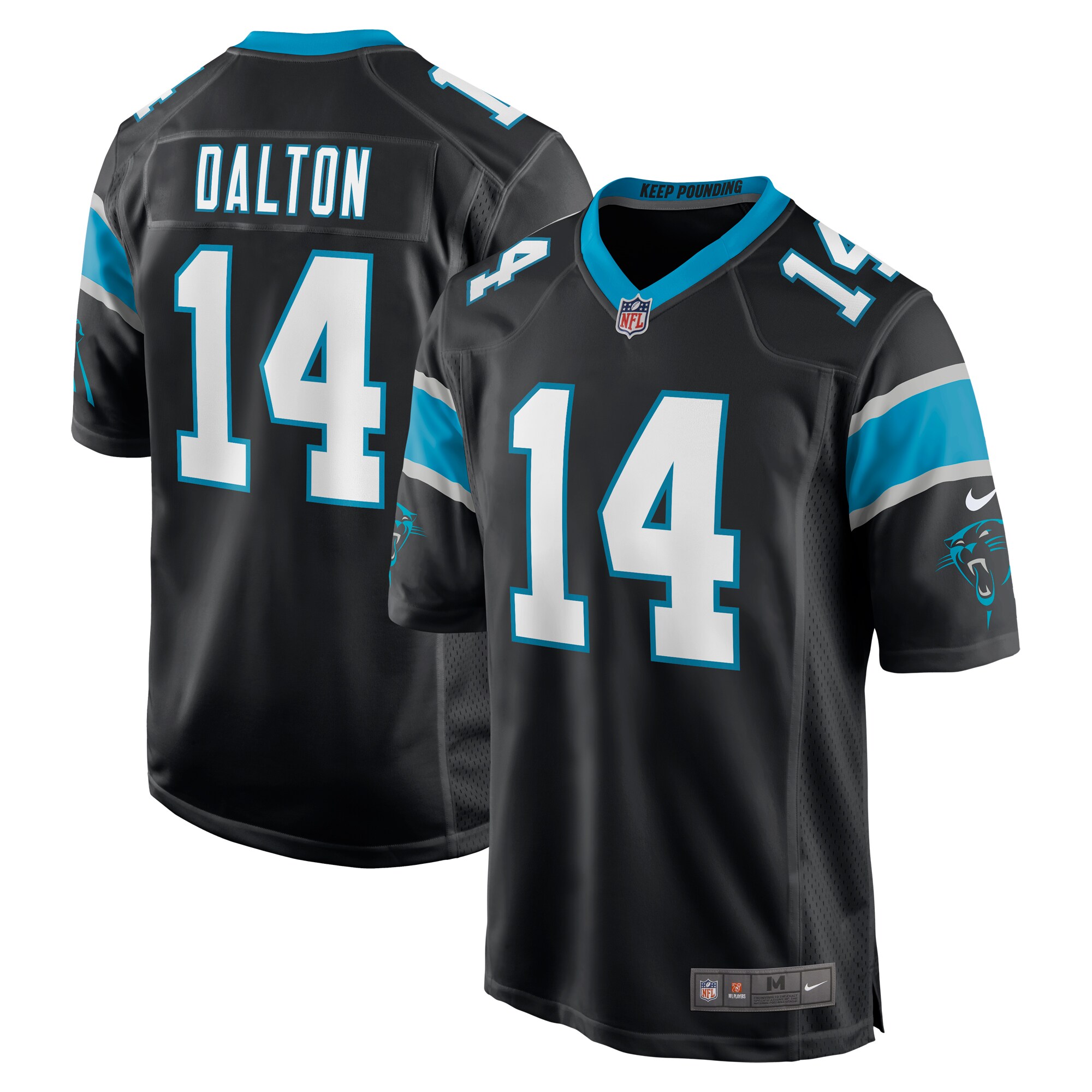 Men's Carolina Panthers Andy Dalton Black Game Player Jersey JS2626 nicesnker