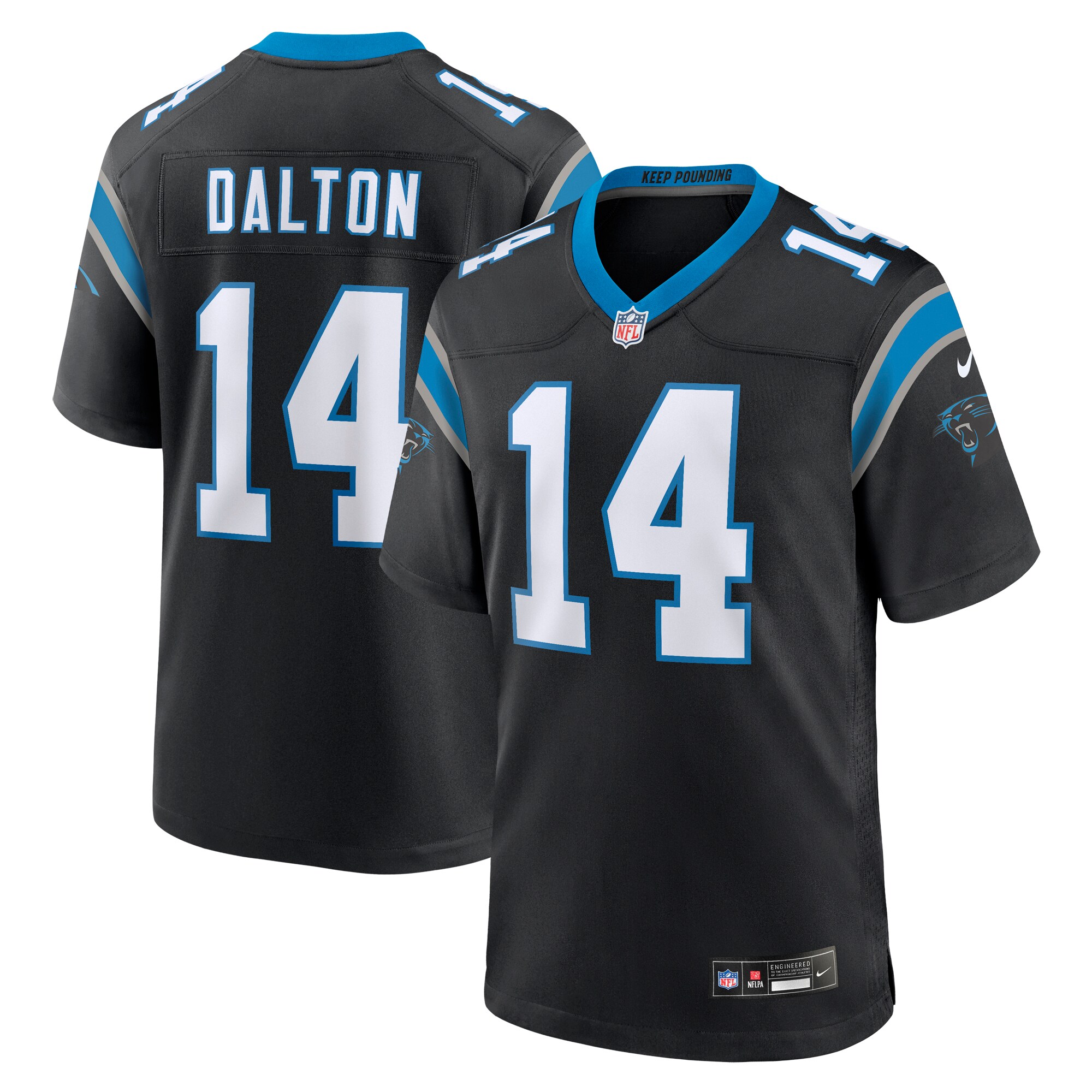 Men's Carolina Panthers Andy Dalton Black Team Game Jersey JS1774 nicesnker