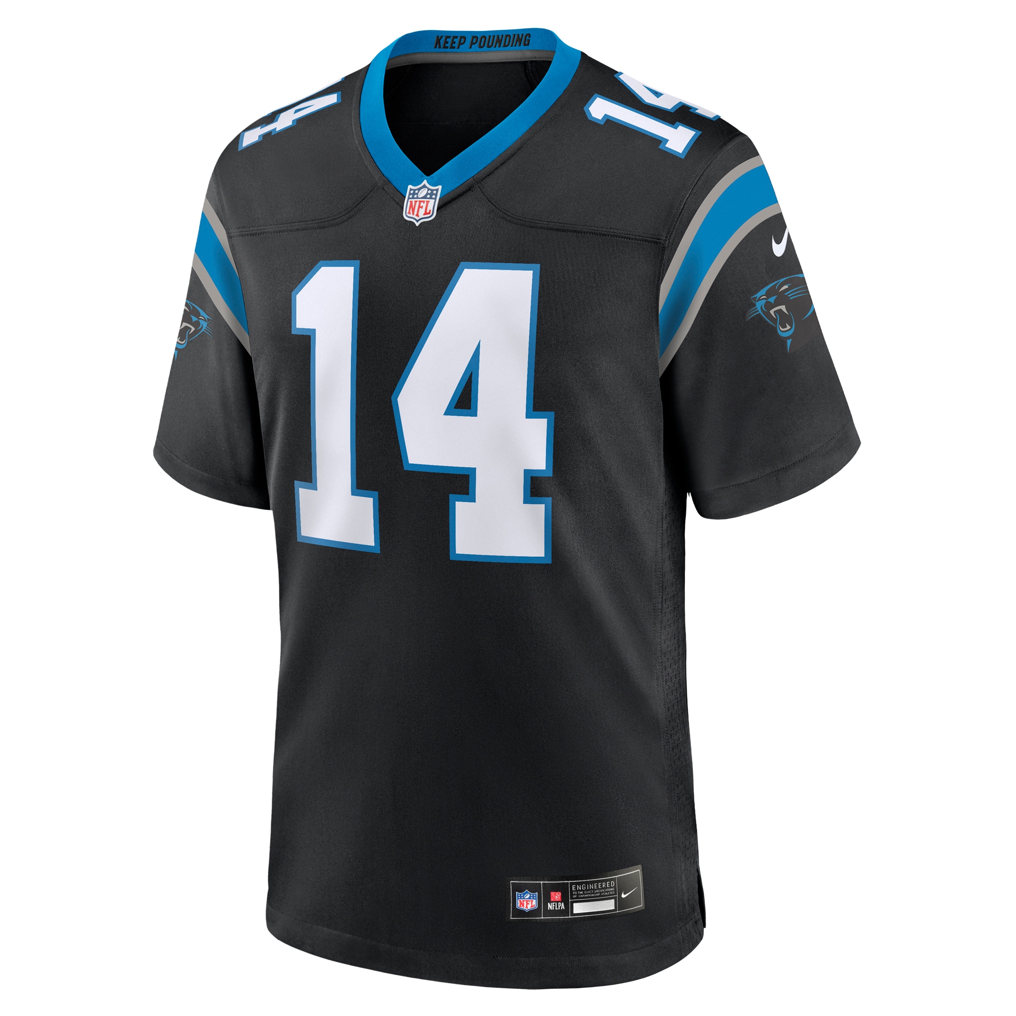 Alternative view of Men's Carolina Panthers Andy Dalton Black Team Game Jersey JS1774 nicesnker