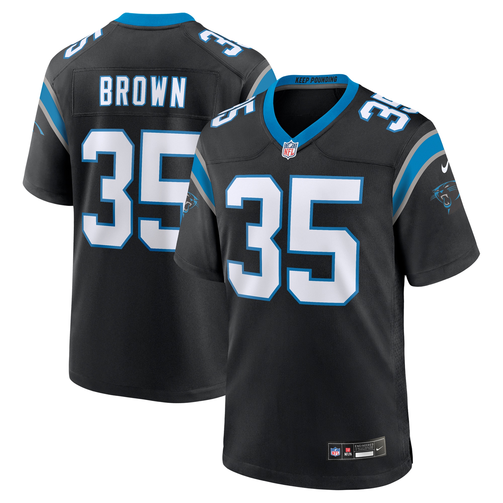 Men's Carolina Panthers Anthony Brown Black Game Jersey JS1292 nicesnker