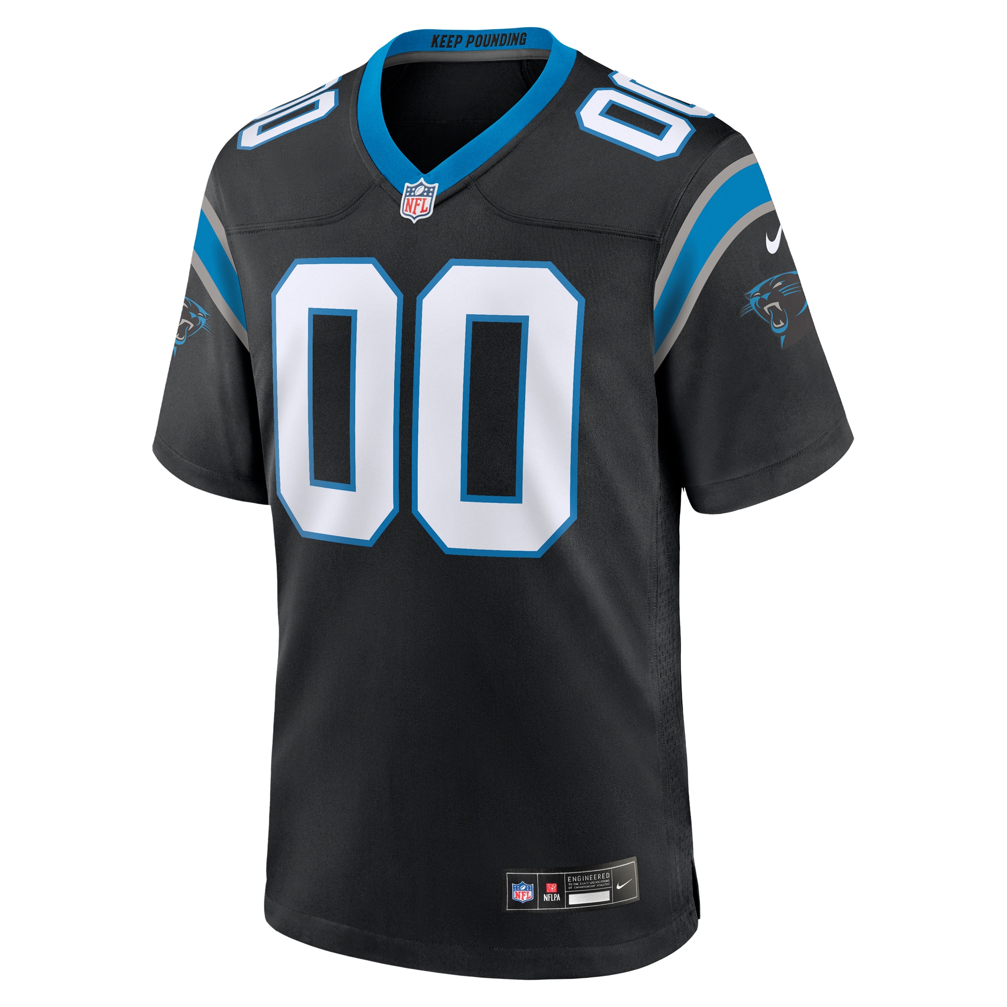 Alternative view of Men's Carolina Panthers Black Custom Game Jersey JS2939 nicesnker