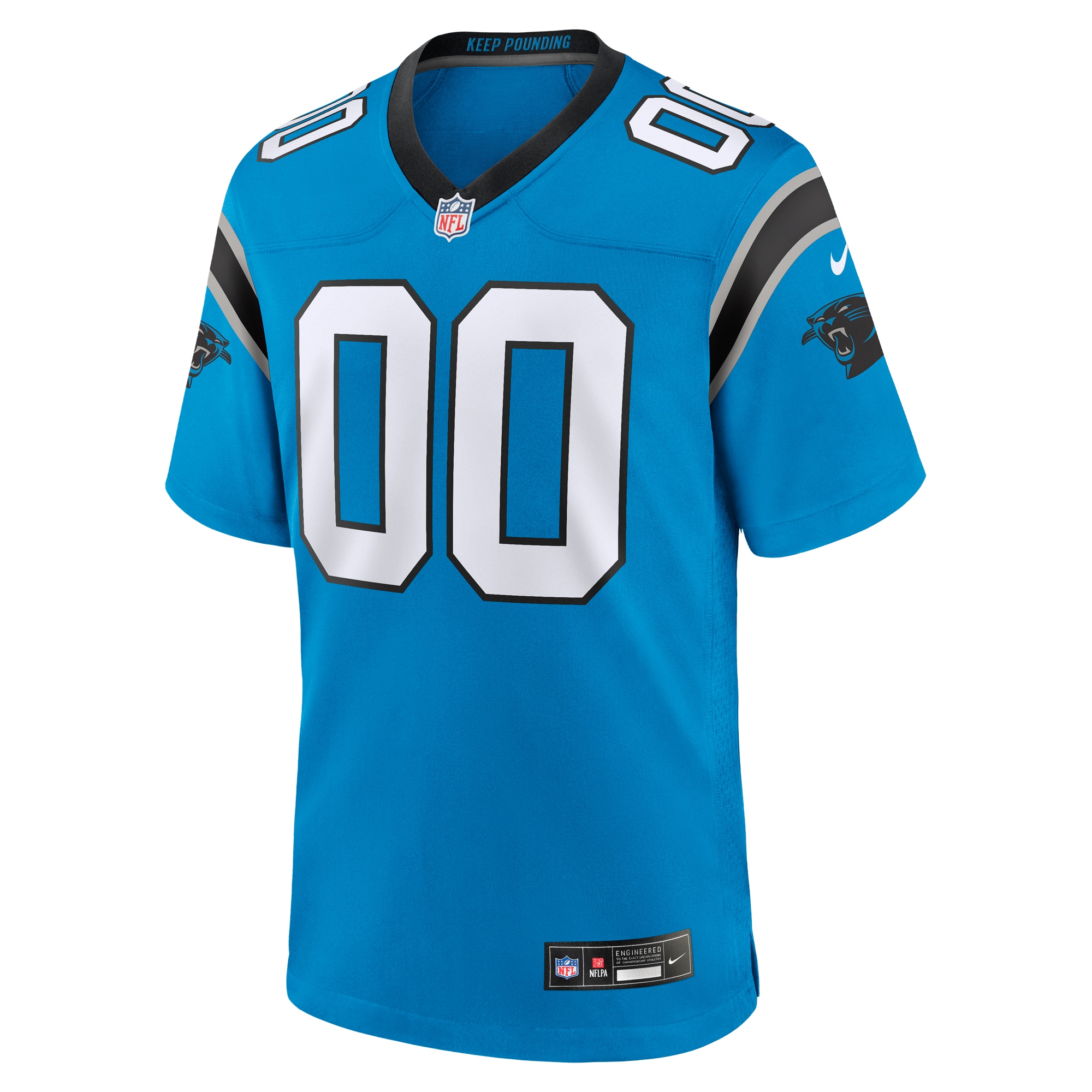 Alternative view of Men's Carolina Panthers Blue Alternate Custom Game Jersey JS4636 nicesnker