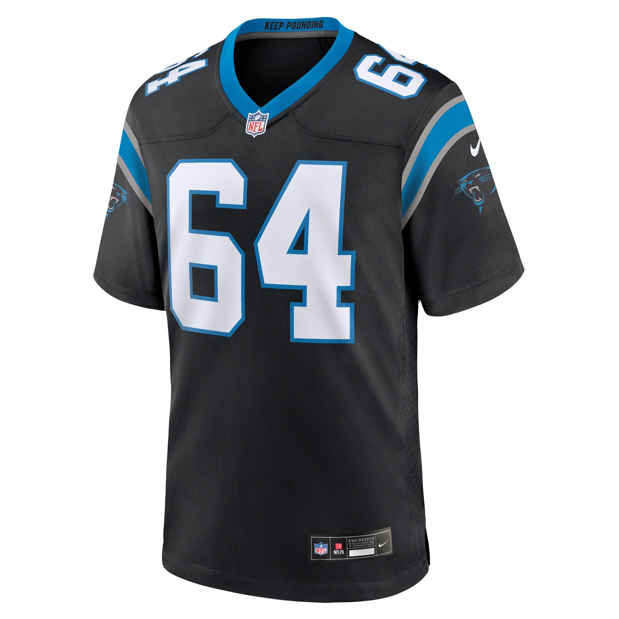 Alternative view of Men's Carolina Panthers Brett Toth Black Game Jersey JS5364 nicesnker