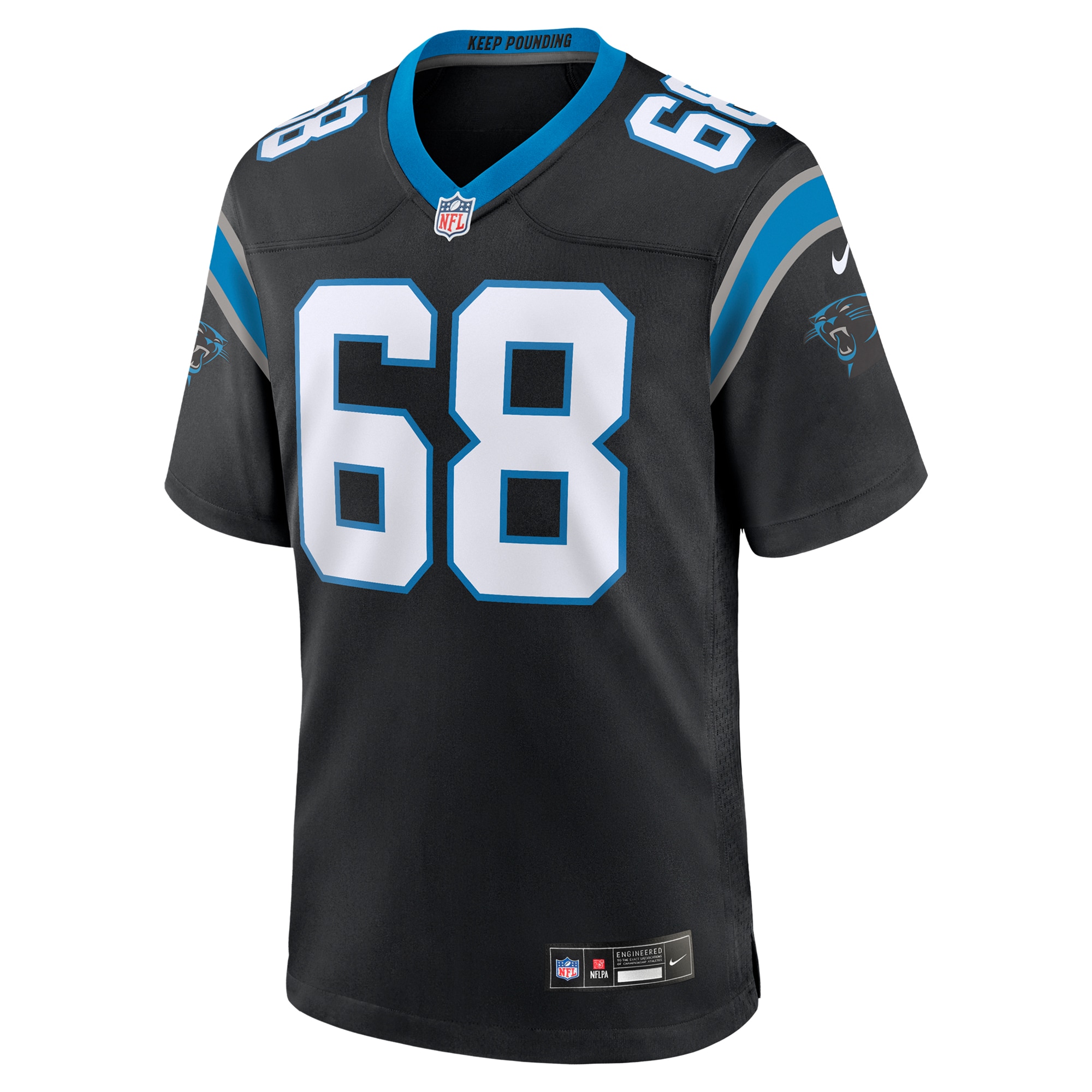 Alternative view of Men's Carolina Panthers Damien Lewis Black Game Jersey JS5633 nicesnker