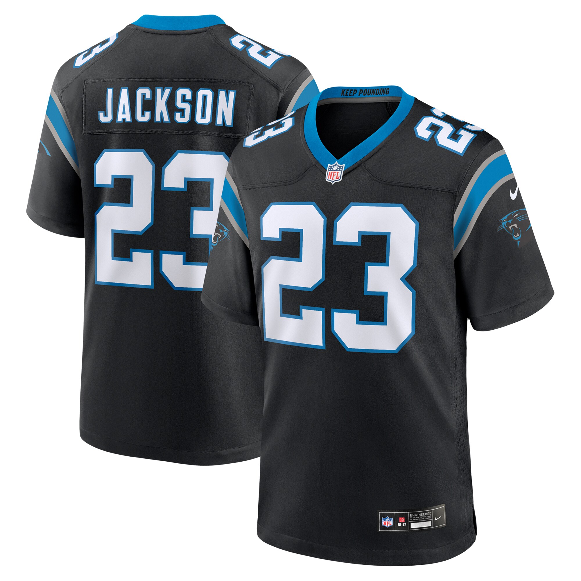 Men's Carolina Panthers Dane Jackson Black Game Jersey JS7925 nicesnker