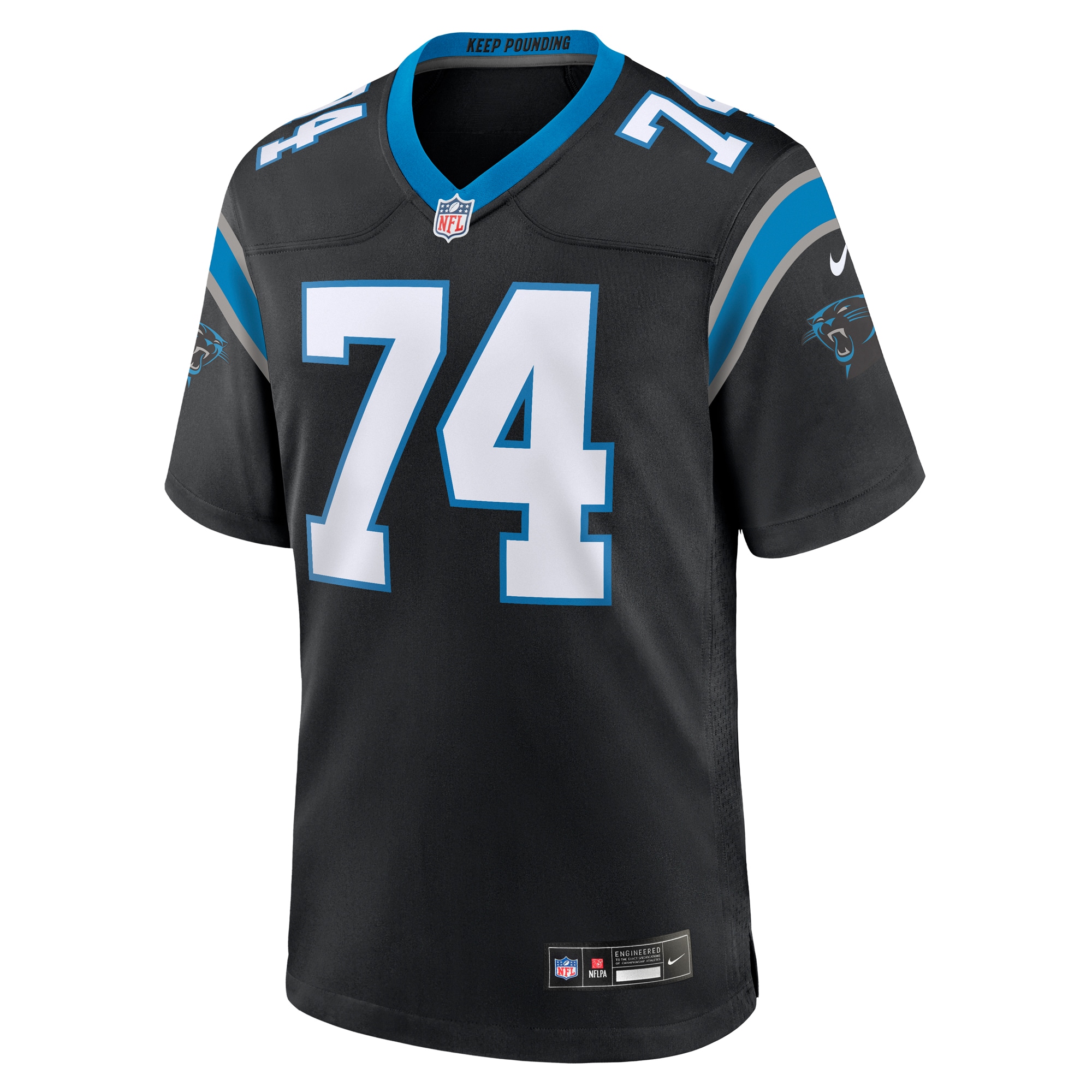 Alternative view of Men's Carolina Panthers David Sharpe Black Team Game Jersey JS1449 nicesnker