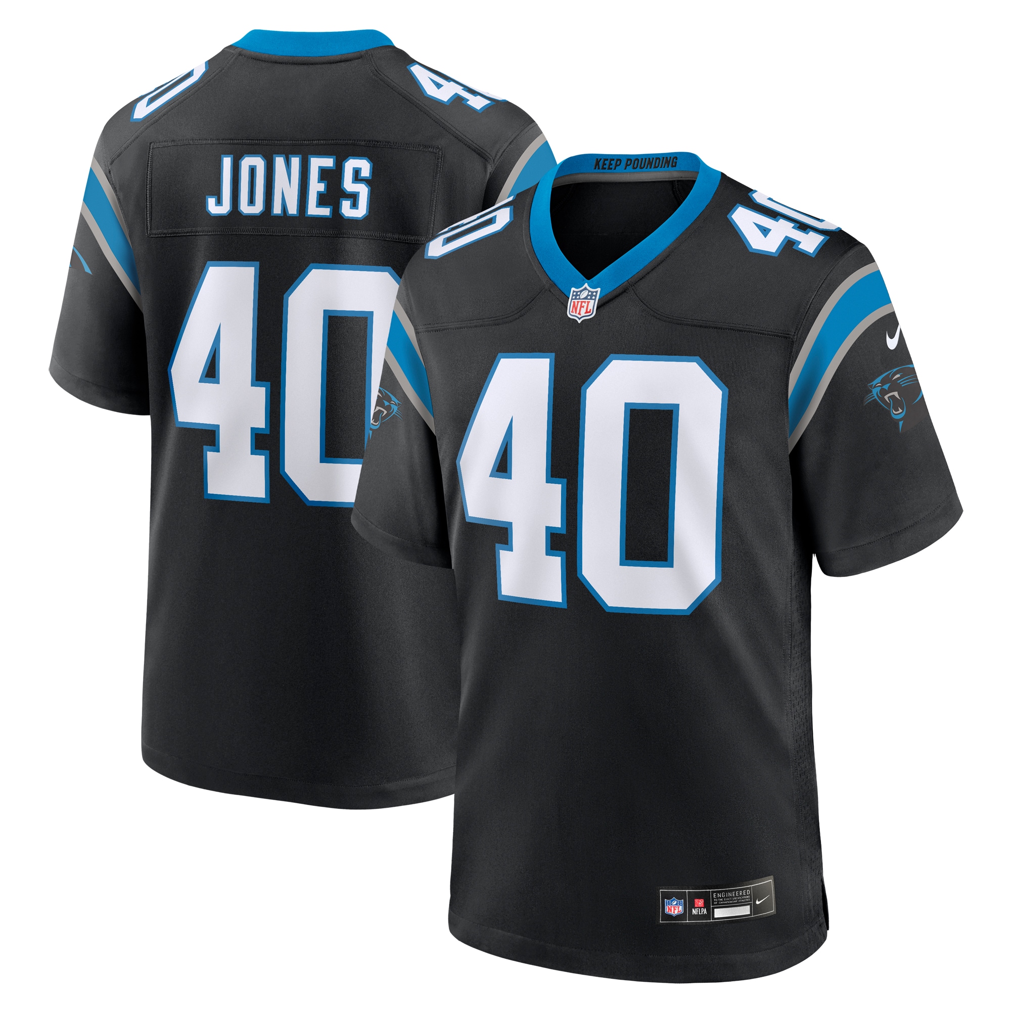 Men's Carolina Panthers Deion Jones Black Game Jersey JS5118 nicesnker