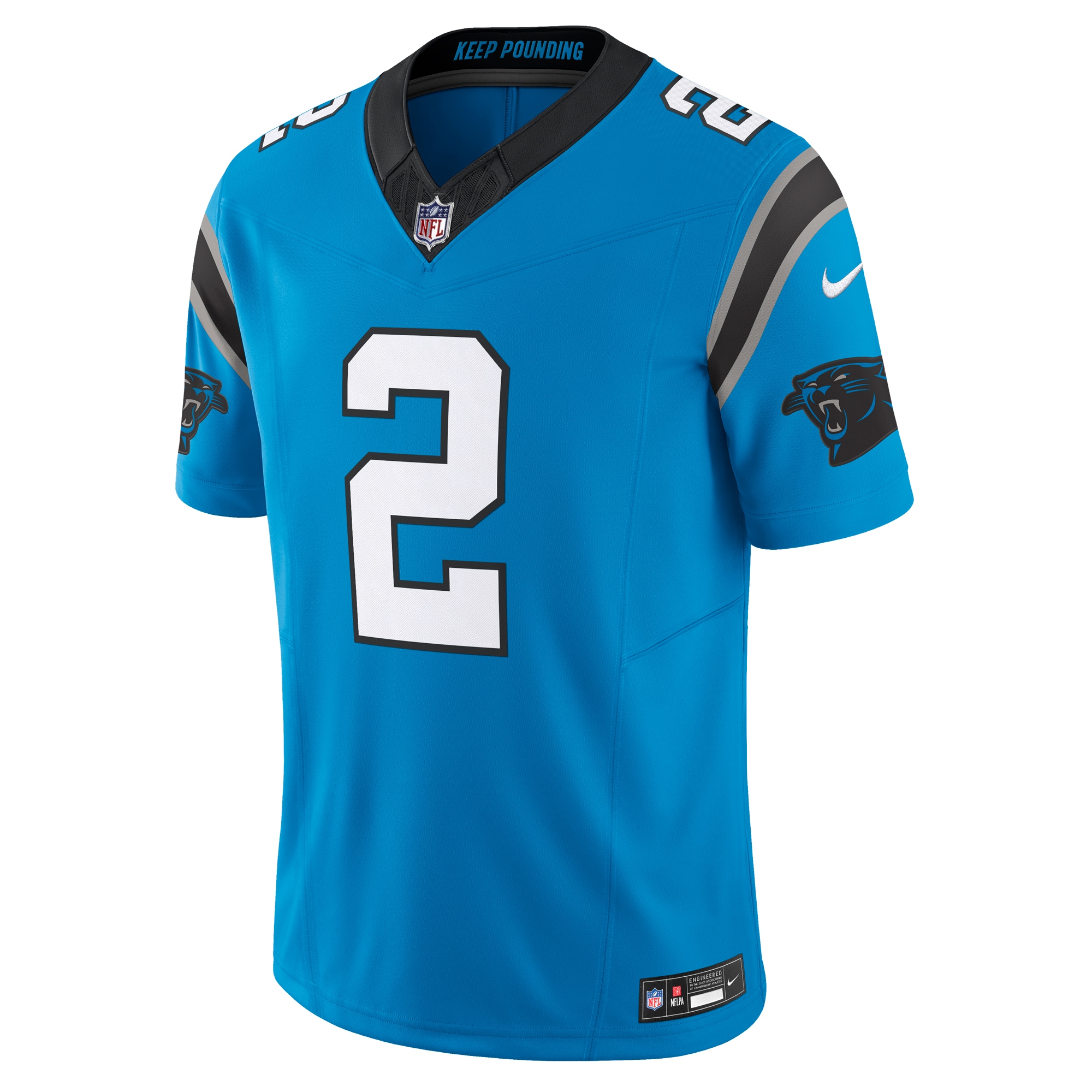 Alternative view of Men's Carolina Panthers D.J. Moore Blue Vapor F.U.S.E. Limited Jersey JS1983 nicesnker