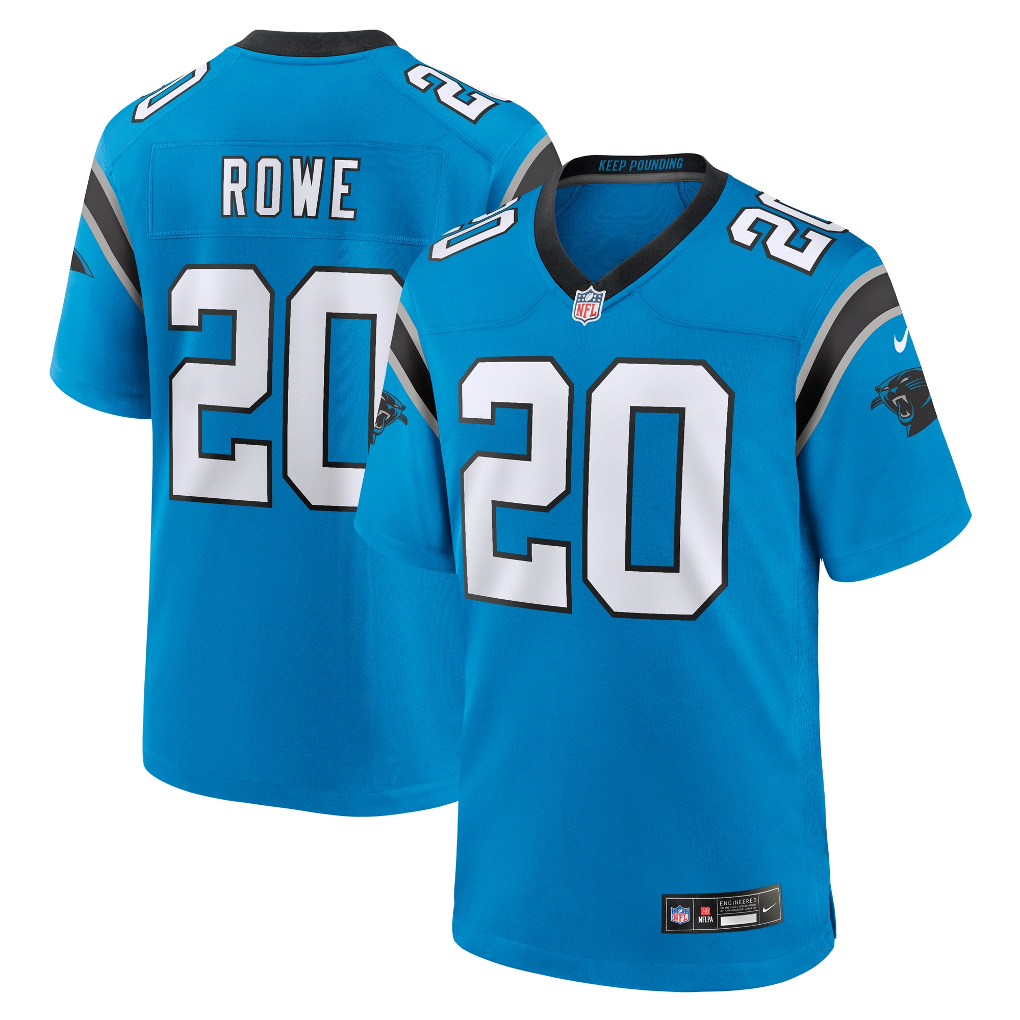 Men's Carolina Panthers Eric Rowe Blue Alternate Game Jersey JS5940 nicesnker