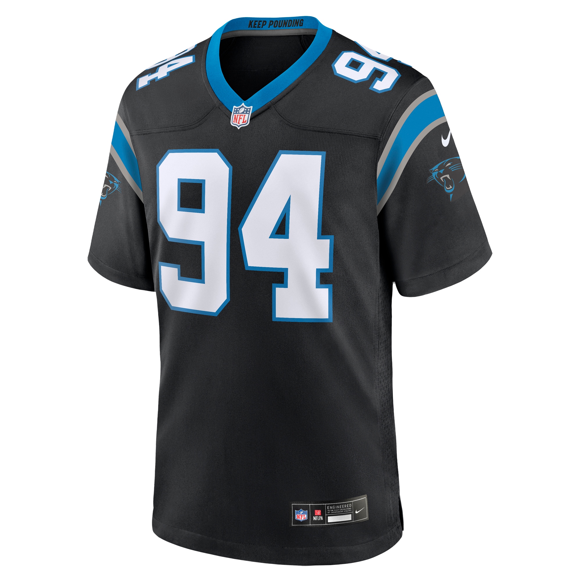 Alternative view of Men's Carolina Panthers Henry Anderson Black Team Game Jersey JS9553 nicesnker