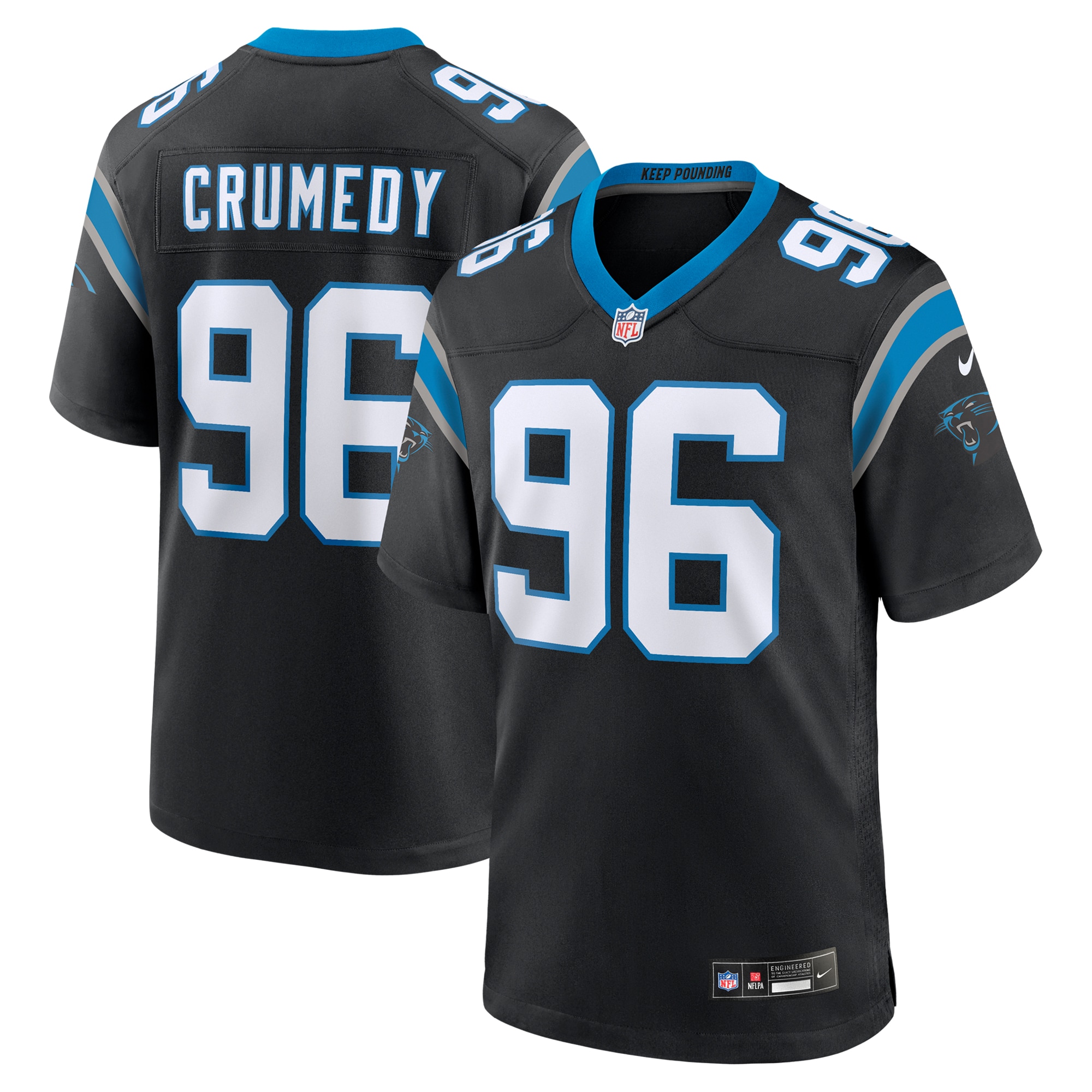 Men's Carolina Panthers Jaden Crumedy Black Game Jersey JS7940 nicesnker