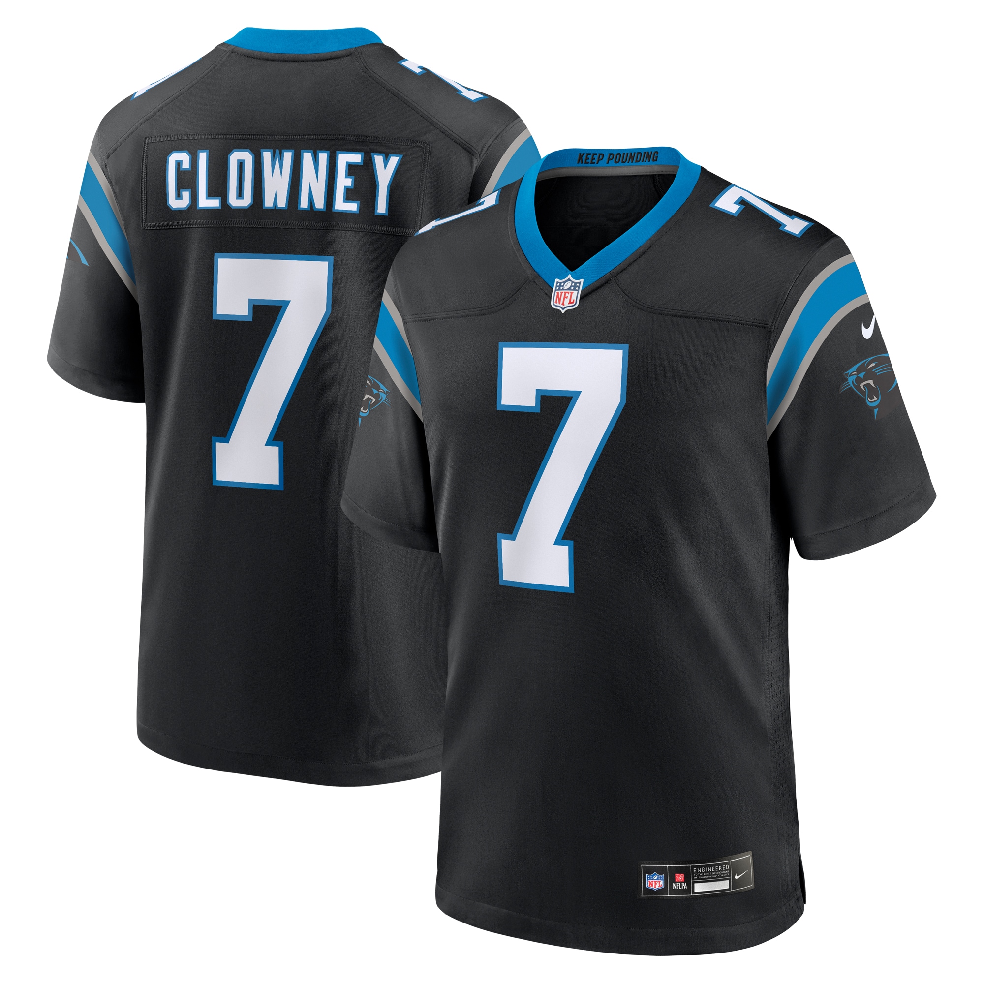 Men's Carolina Panthers Jadeveon Clowney Black Game Jersey JS6404 nicesnker
