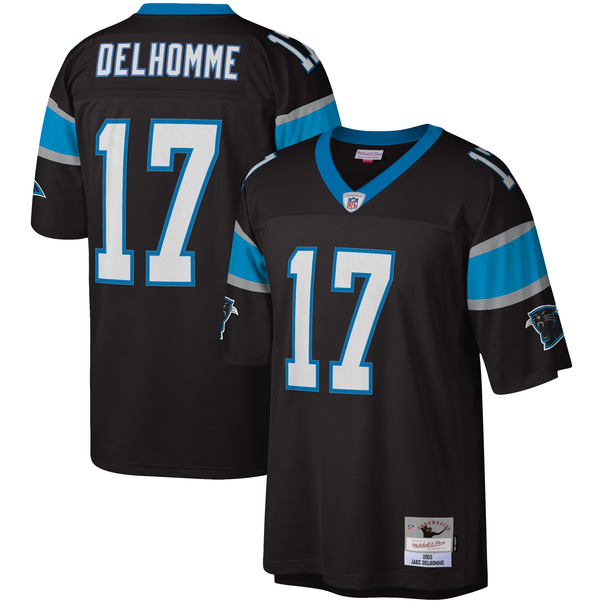 Men's Carolina Panthers Jake Delhomme Mitchell & Ness Black Legacy Jersey JS6791 nicesnker