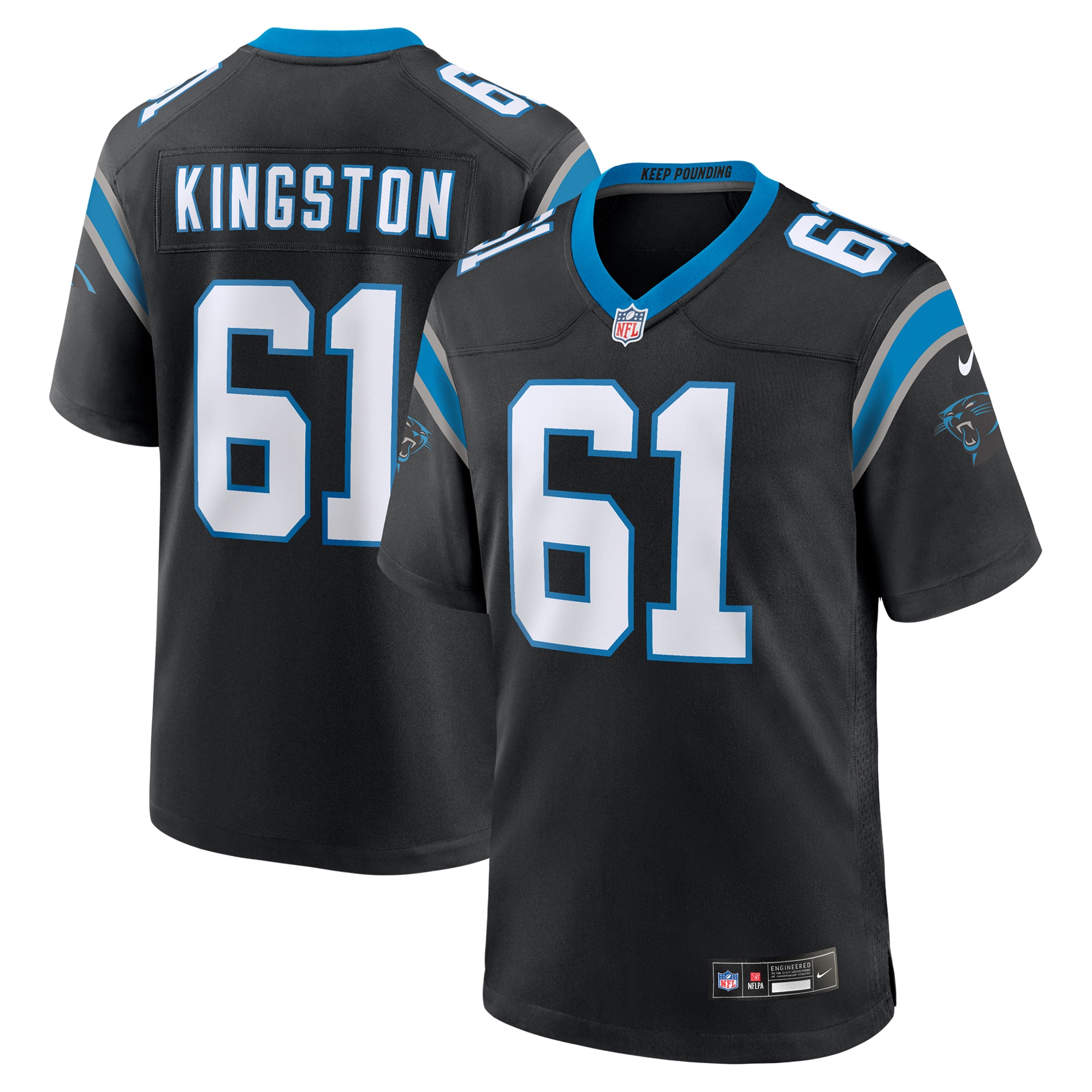 Men's Carolina Panthers Jarrett Kingston Black Game Jersey JS3017 nicesnker