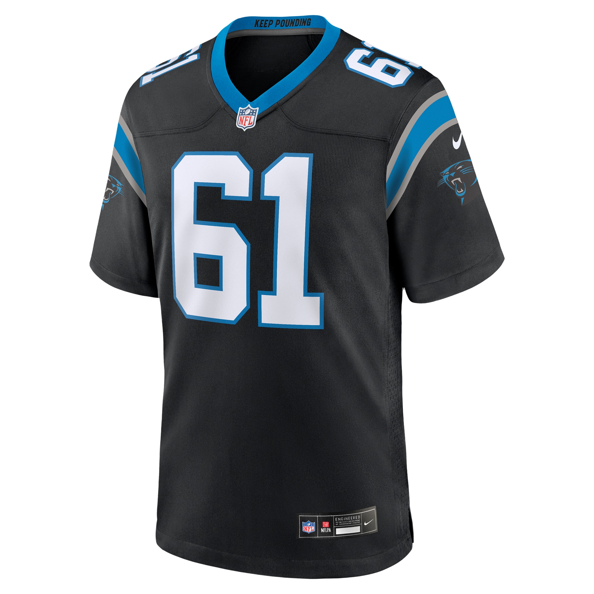 Alternative view of Men's Carolina Panthers Jarrett Kingston Black Game Jersey JS3017 nicesnker