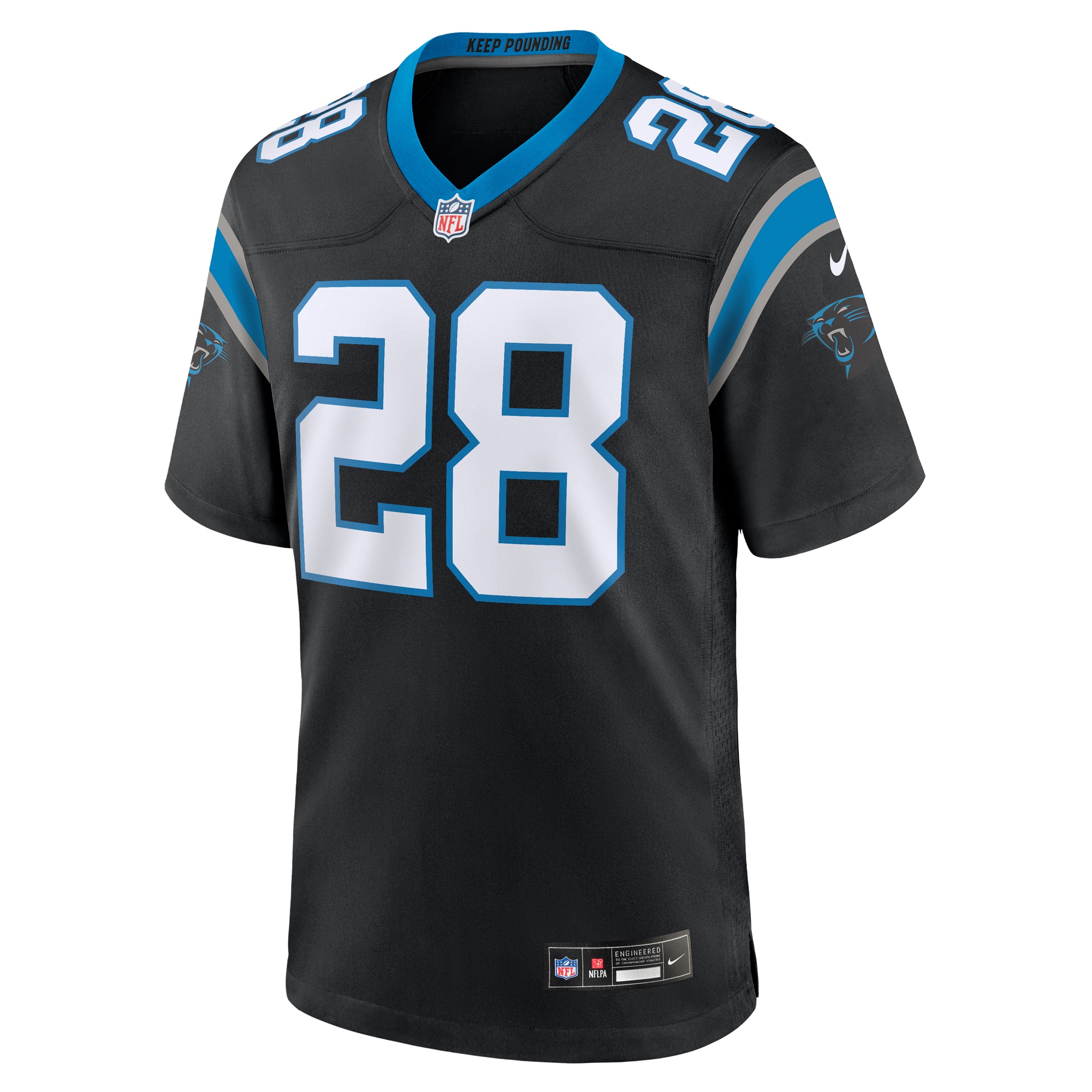 Alternative view of Men's Carolina Panthers Jashaun Corbin Black Team Game Jersey JS6712 nicesnker
