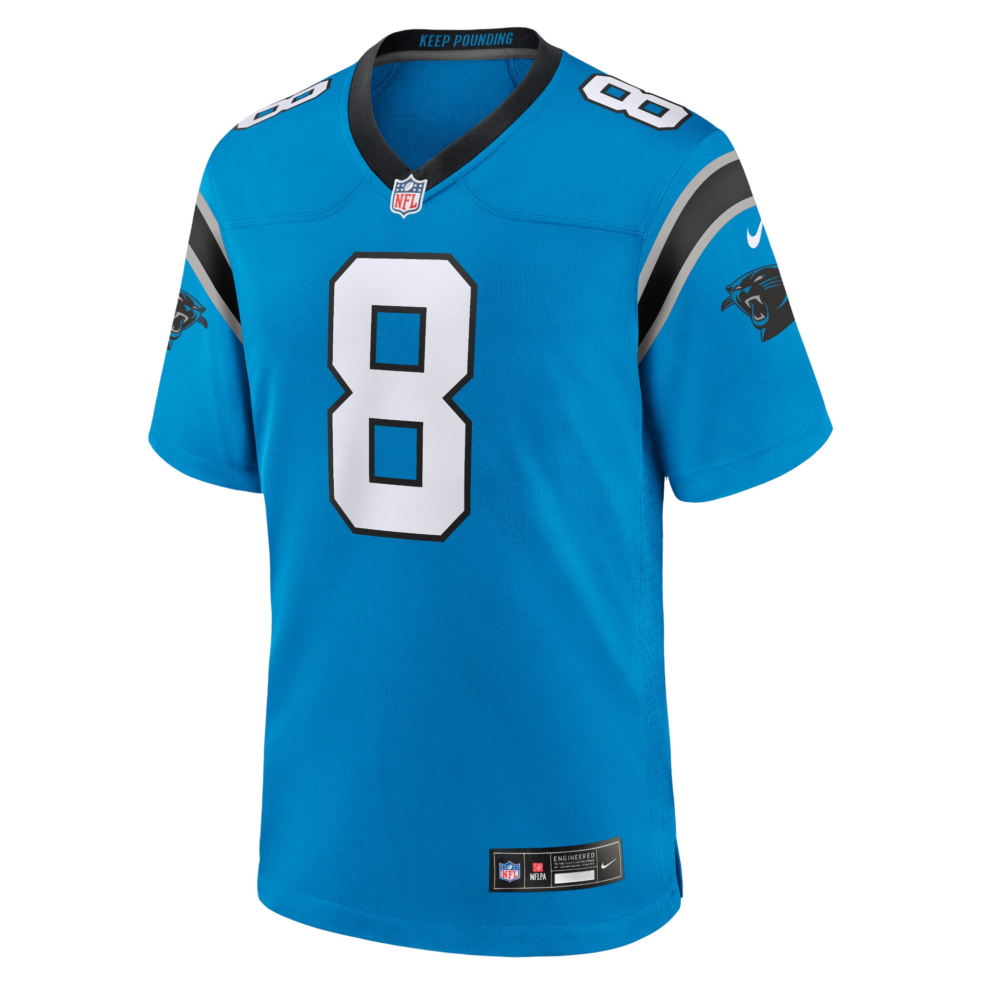Alternative view of Men's Carolina Panthers Jaycee Horn Blue Alternate Game Jersey JS1732 nicesnker