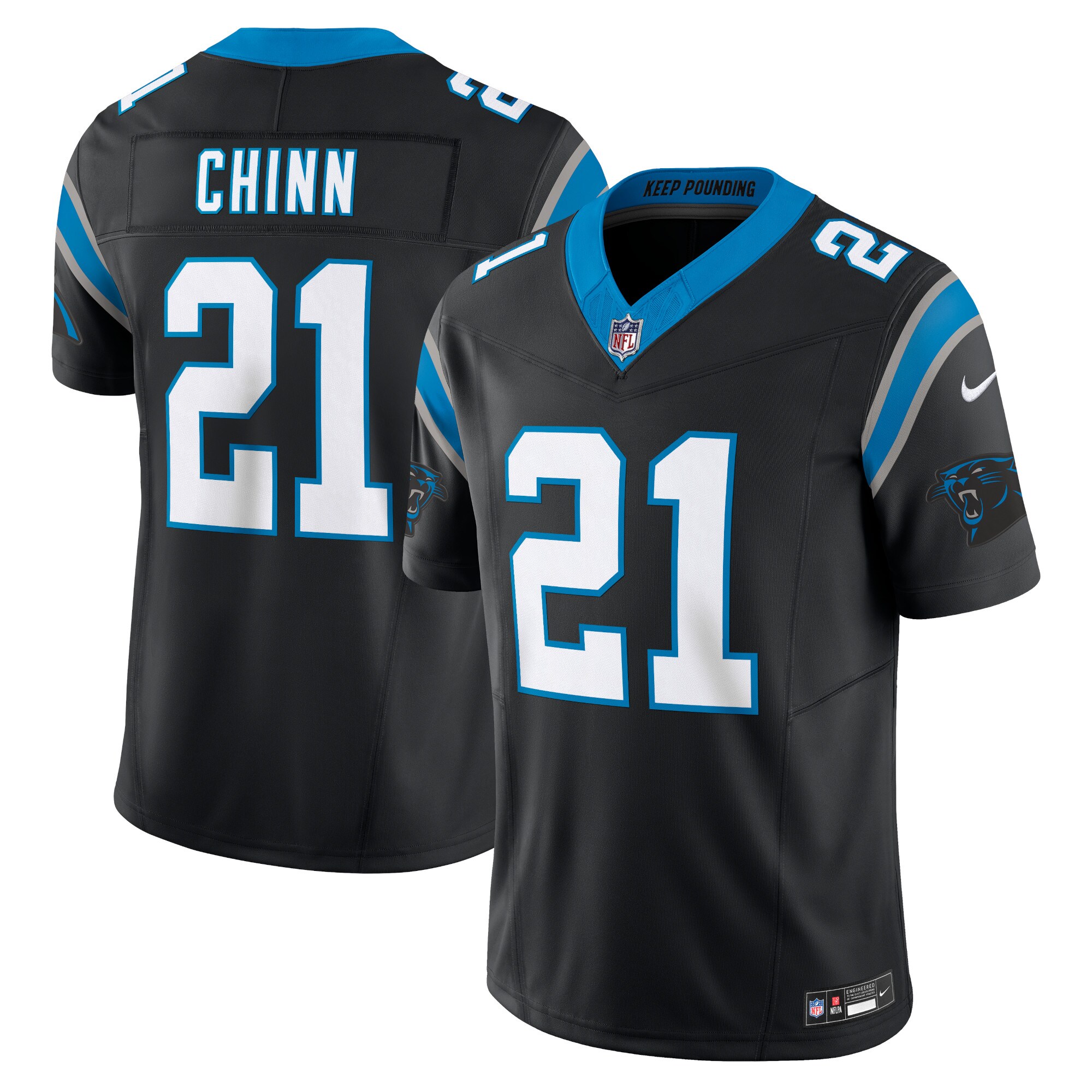 Men's Carolina Panthers Jeremy Chinn Black Vapor F.U.S.E. Limited Jersey JS9984 nicesnker