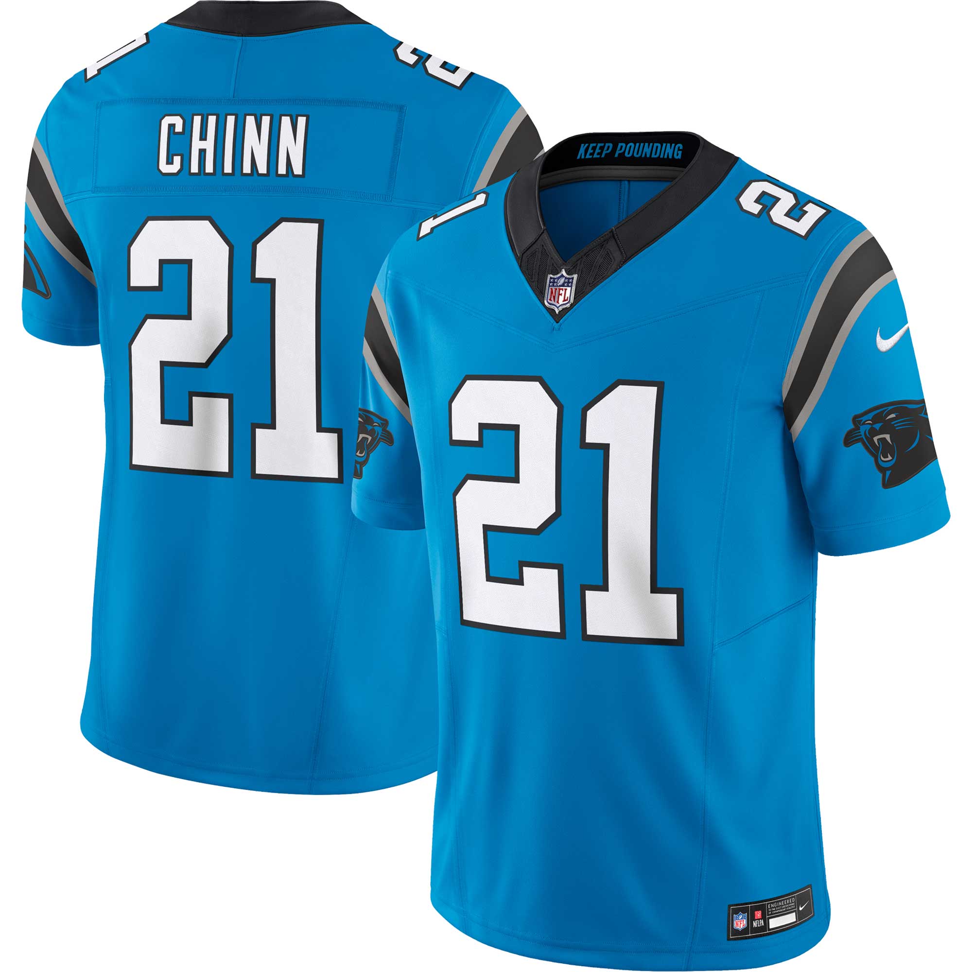 Men's Carolina Panthers Jeremy Chinn Blue Vapor F.U.S.E. Limited Jersey JS2388 nicesnker