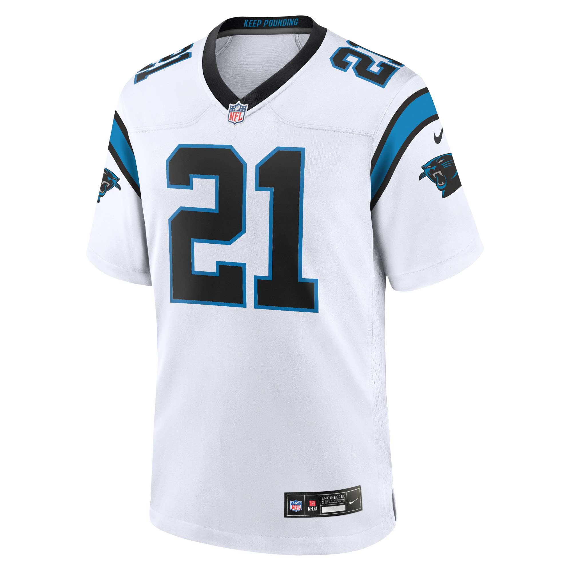 Alternative view of Men's Carolina Panthers Jeremy Chinn White Game Jersey JS7988 nicesnker