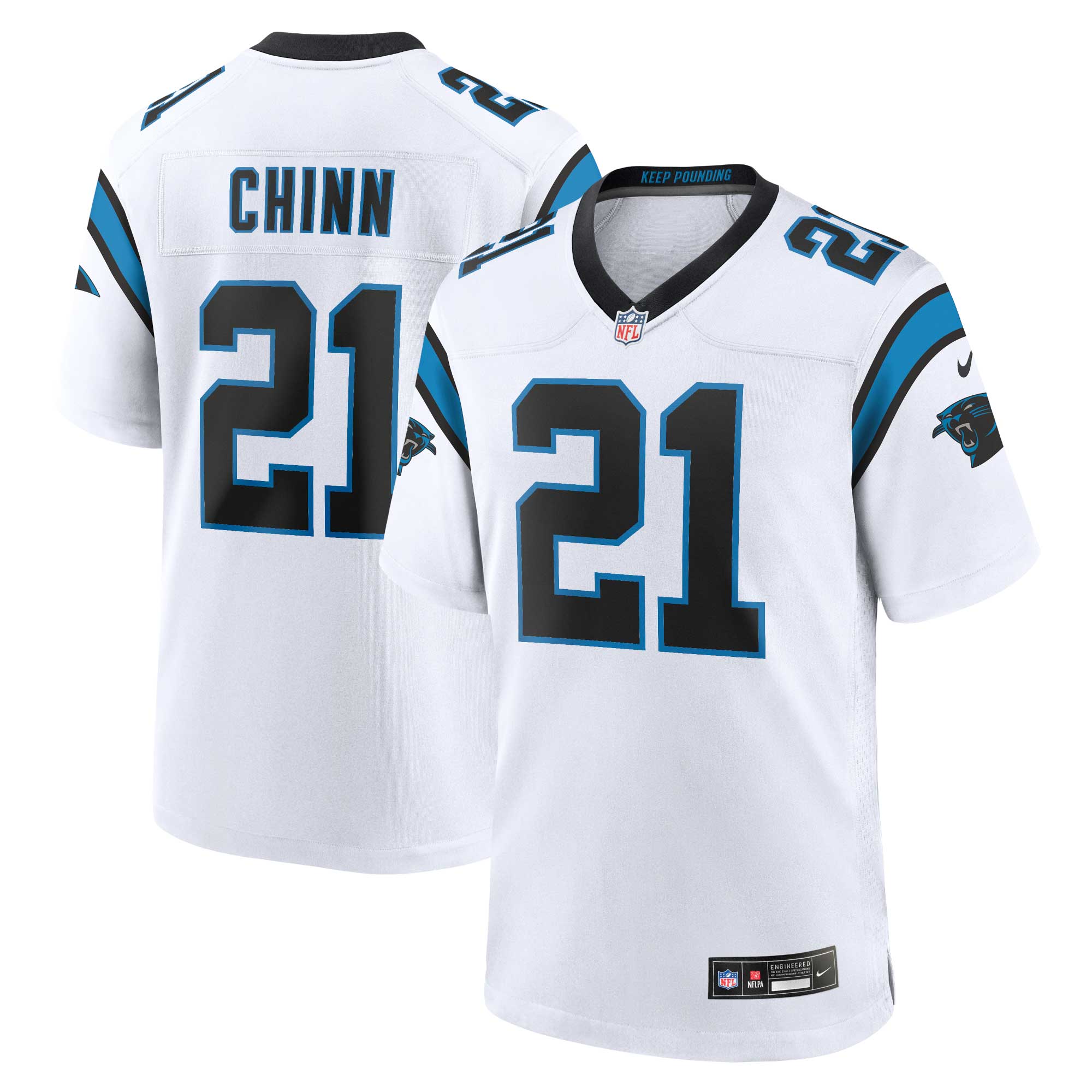 Men's Carolina Panthers Jeremy Chinn White Game Jersey JS7988 nicesnker