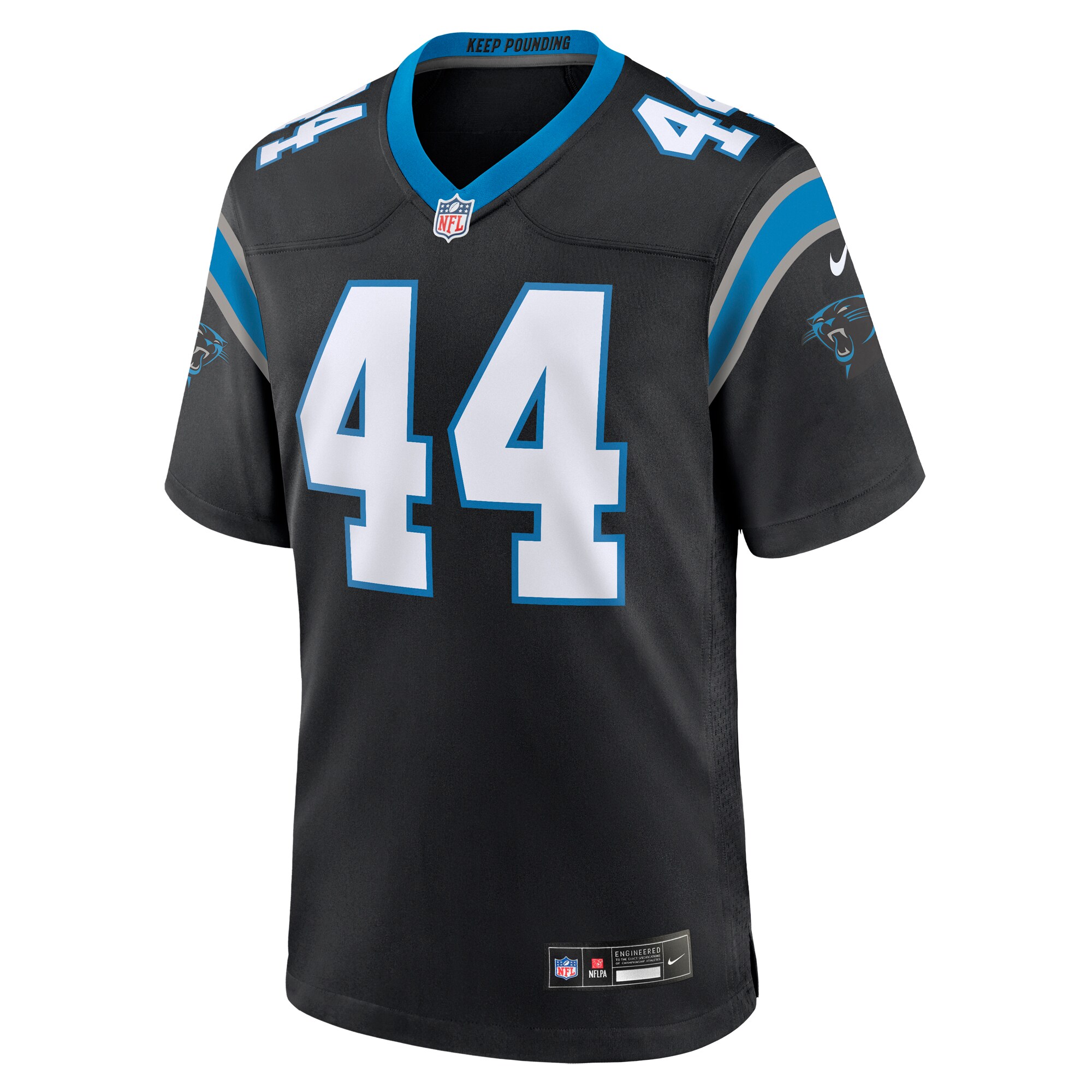 Alternative view of Men's Carolina Panthers J.J. Jansen Black Team Game Jersey JS8612 nicesnker