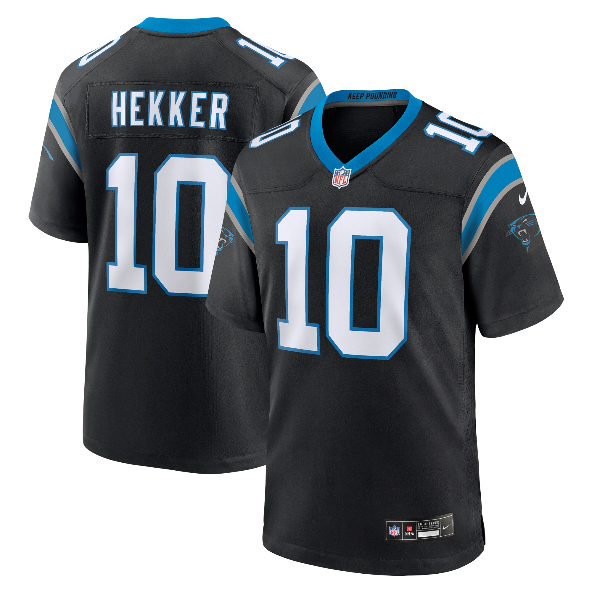 Men's Carolina Panthers Johnny Hekker Black Team Game Jersey JS1855 nicesnker