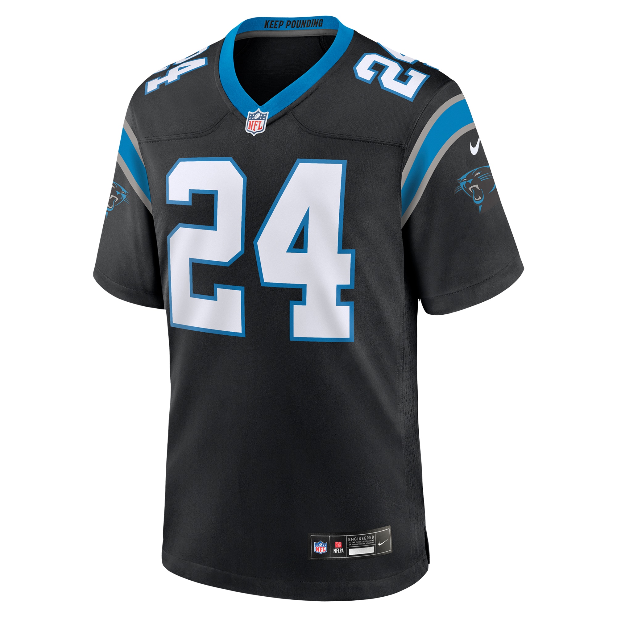Alternative view of Men's Carolina Panthers Jonathon Brooks Black Game Jersey JS8042 nicesnker