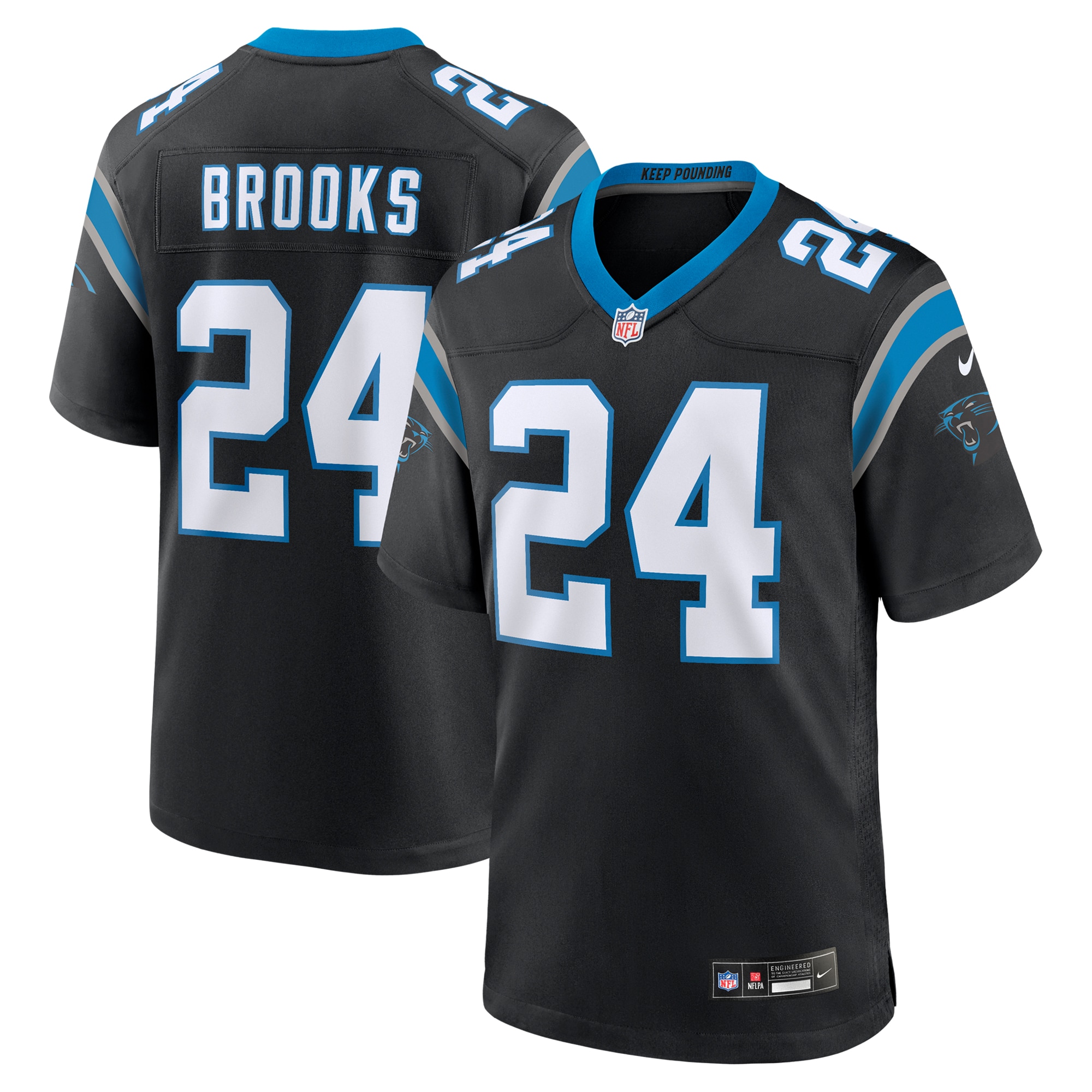 Men's Carolina Panthers Jonathon Brooks Black Game Jersey JS8042 nicesnker
