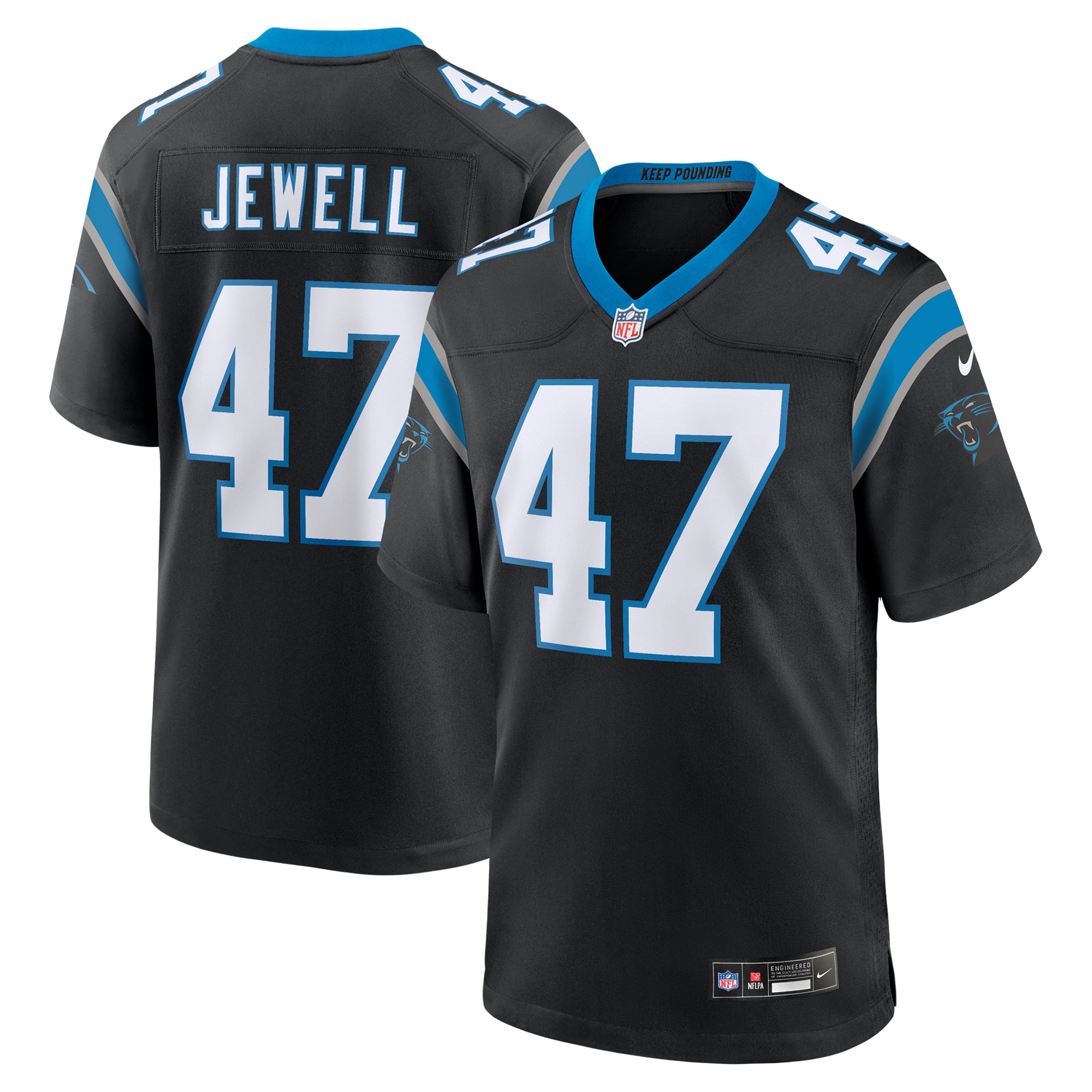 Men's Carolina Panthers Josey Jewell Black Game Jersey JS4166 nicesnker