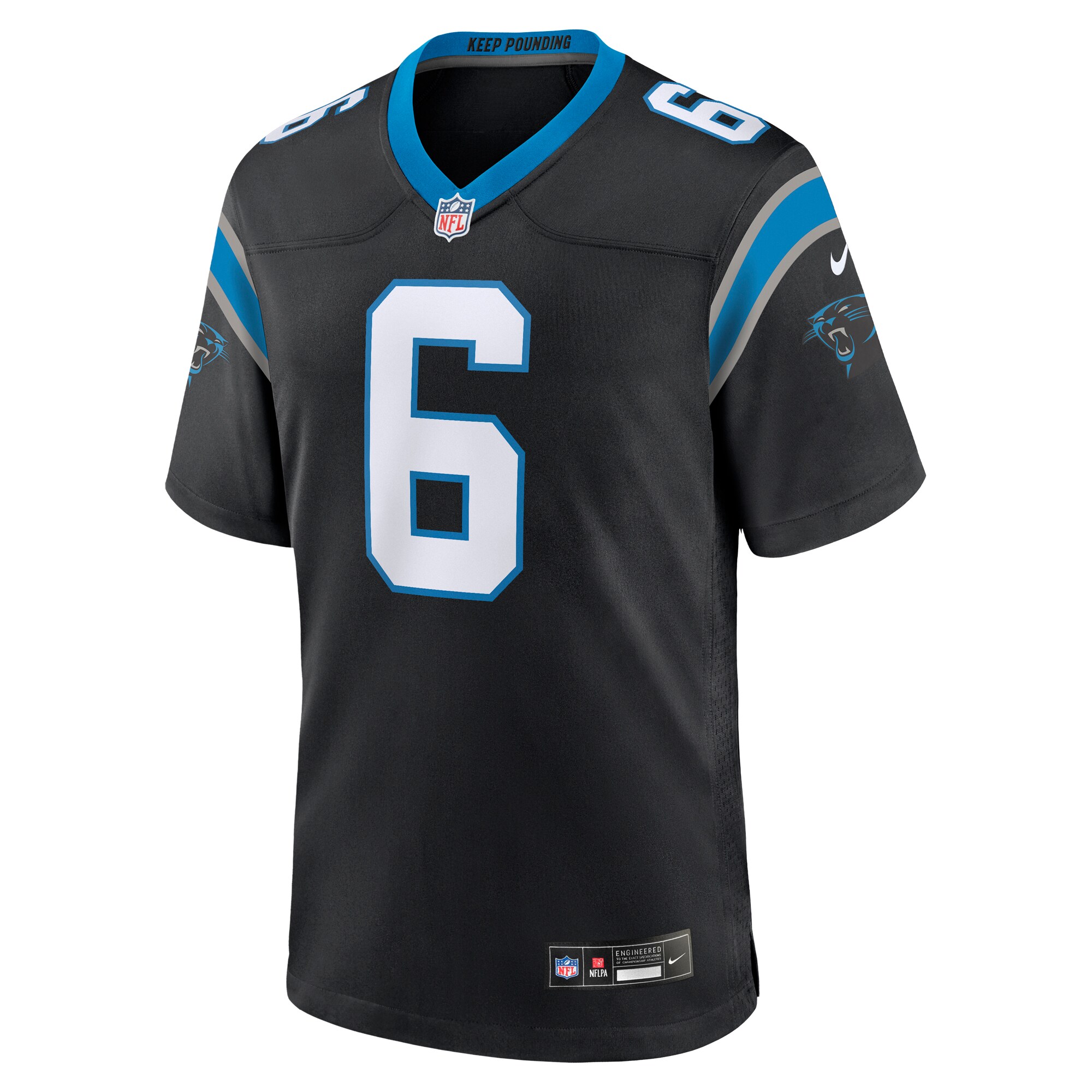 Alternative view of Men's Carolina Panthers Miles Sanders Black Team Game Jersey JS1435 nicesnker