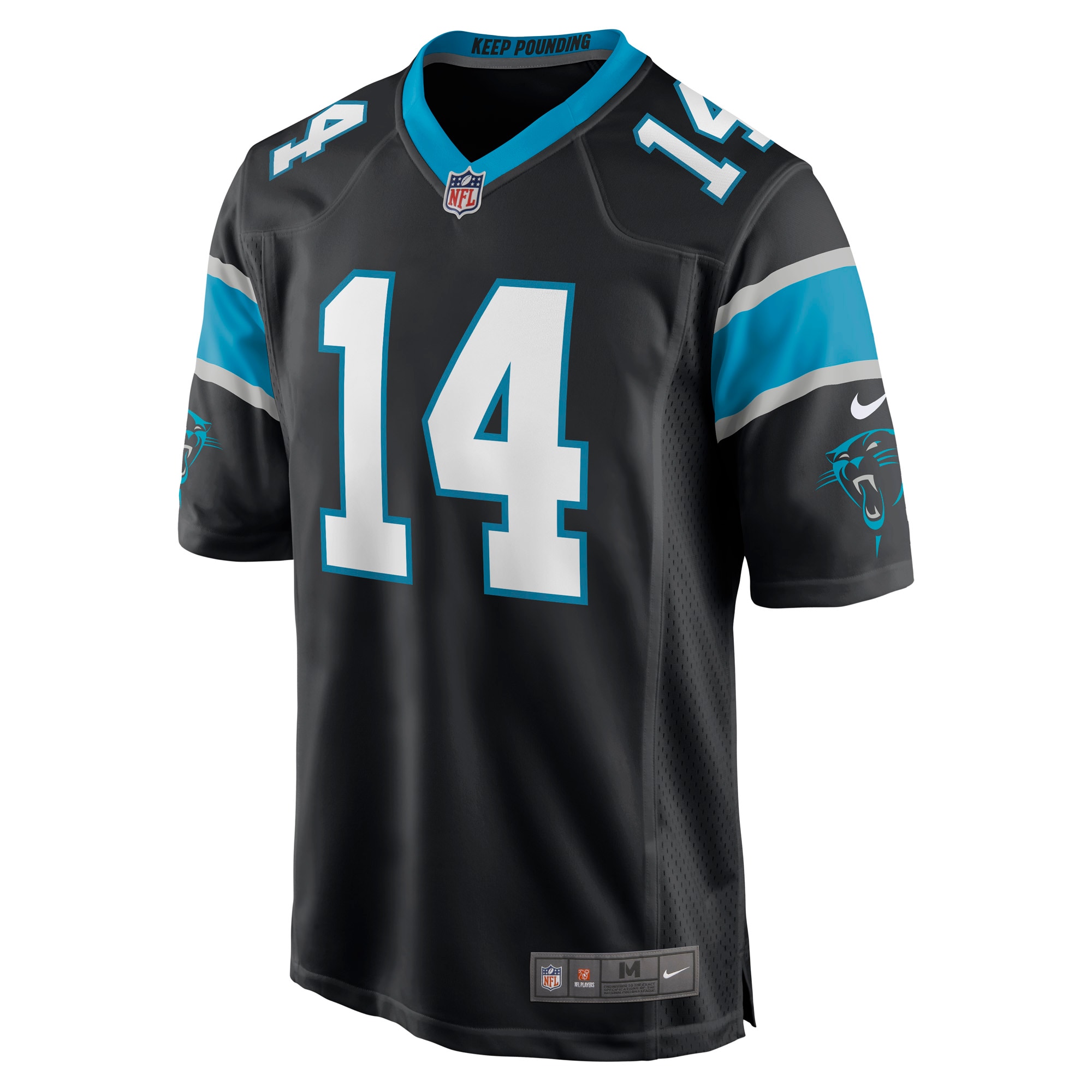 Alternative view of Men's Carolina Panthers Sam Darnold Black Game Player Jersey JS5459 nicesnker