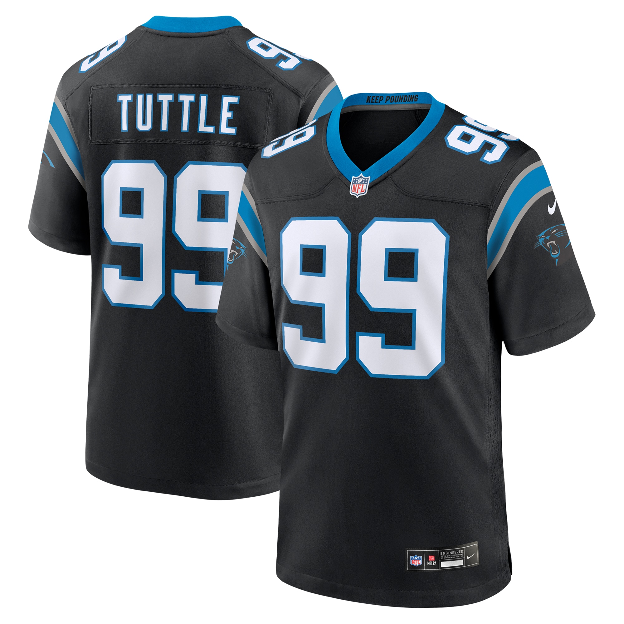 Men's Carolina Panthers Shy Tuttle Black Game Jersey JS5235 nicesnker