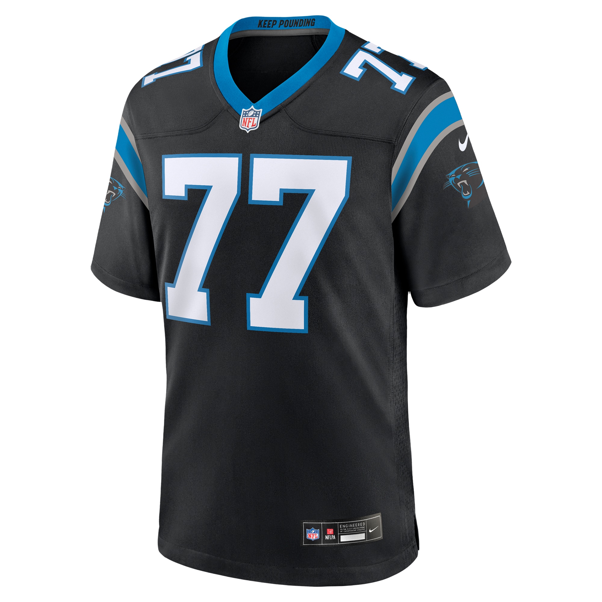 Alternative view of Men's Carolina Panthers Yosh Nijman Black Game Jersey JS7132 nicesnker