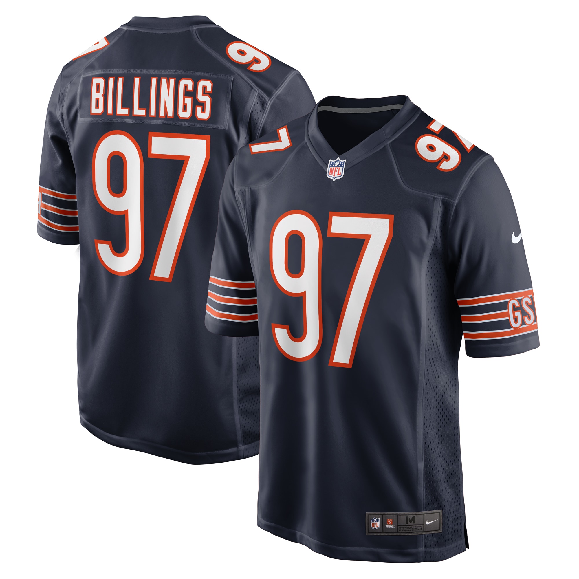 Men's Chicago Bears Andrew Billings Navy Game Jersey JS4866 nicesnker