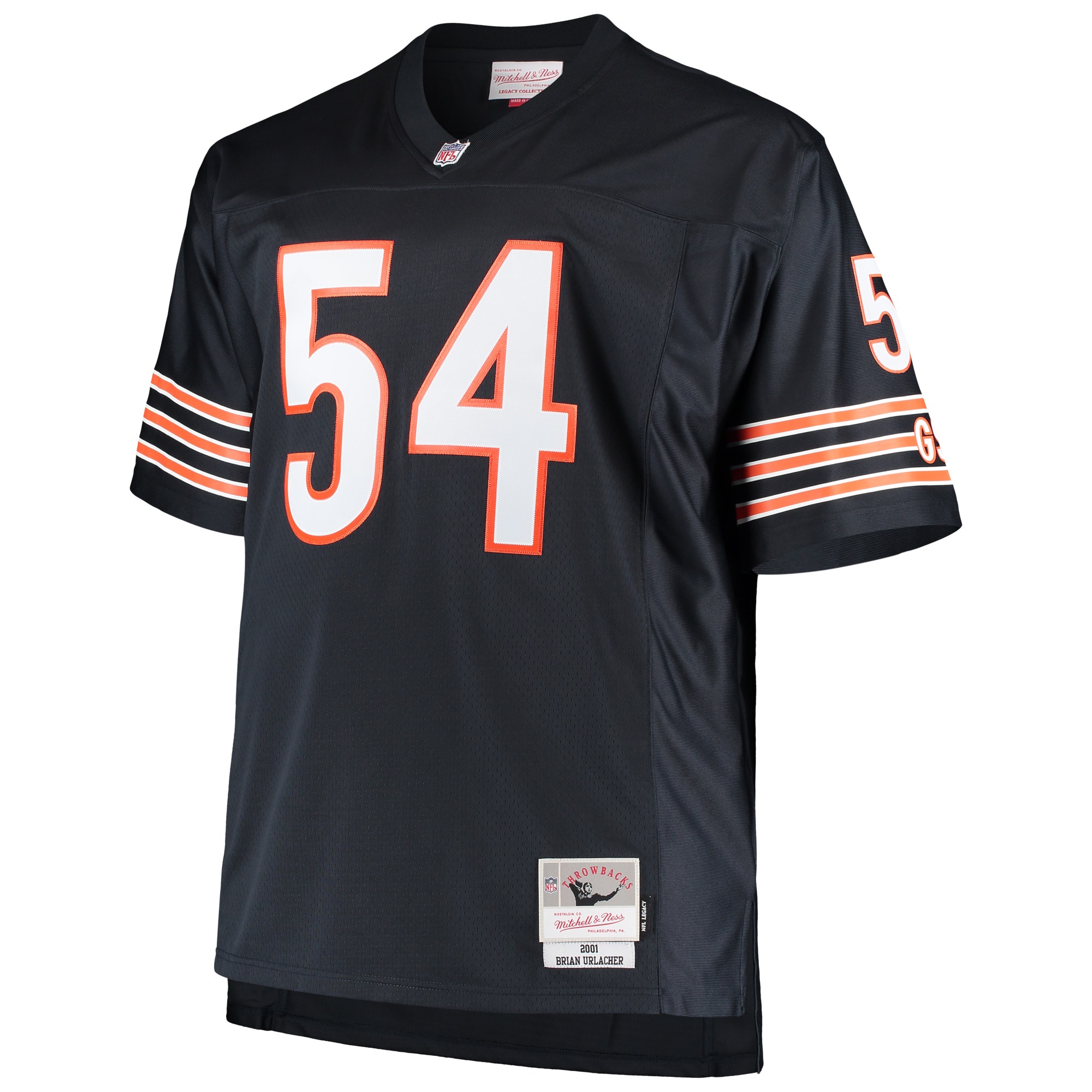 Alternative view of Men's Chicago Bears Brian Urlacher Mitchell & Ness Navy Big & Tall 2001 Retired Player Jersey JS3492 nicesnker