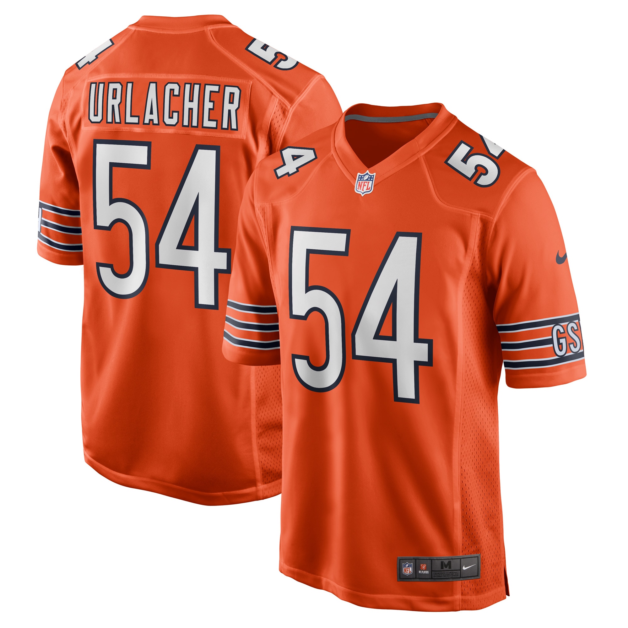 Men's Chicago Bears Brian Urlacher Orange Retired Player Jersey JS4435 nicesnker